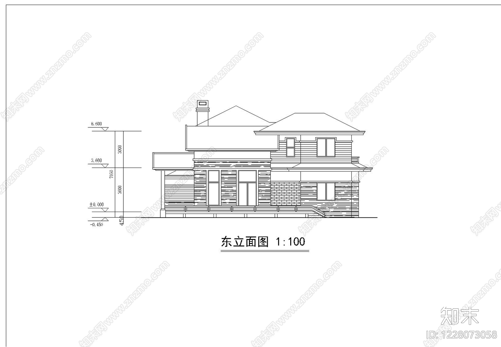 别墅建筑cad施工图下载【ID:1228073058】