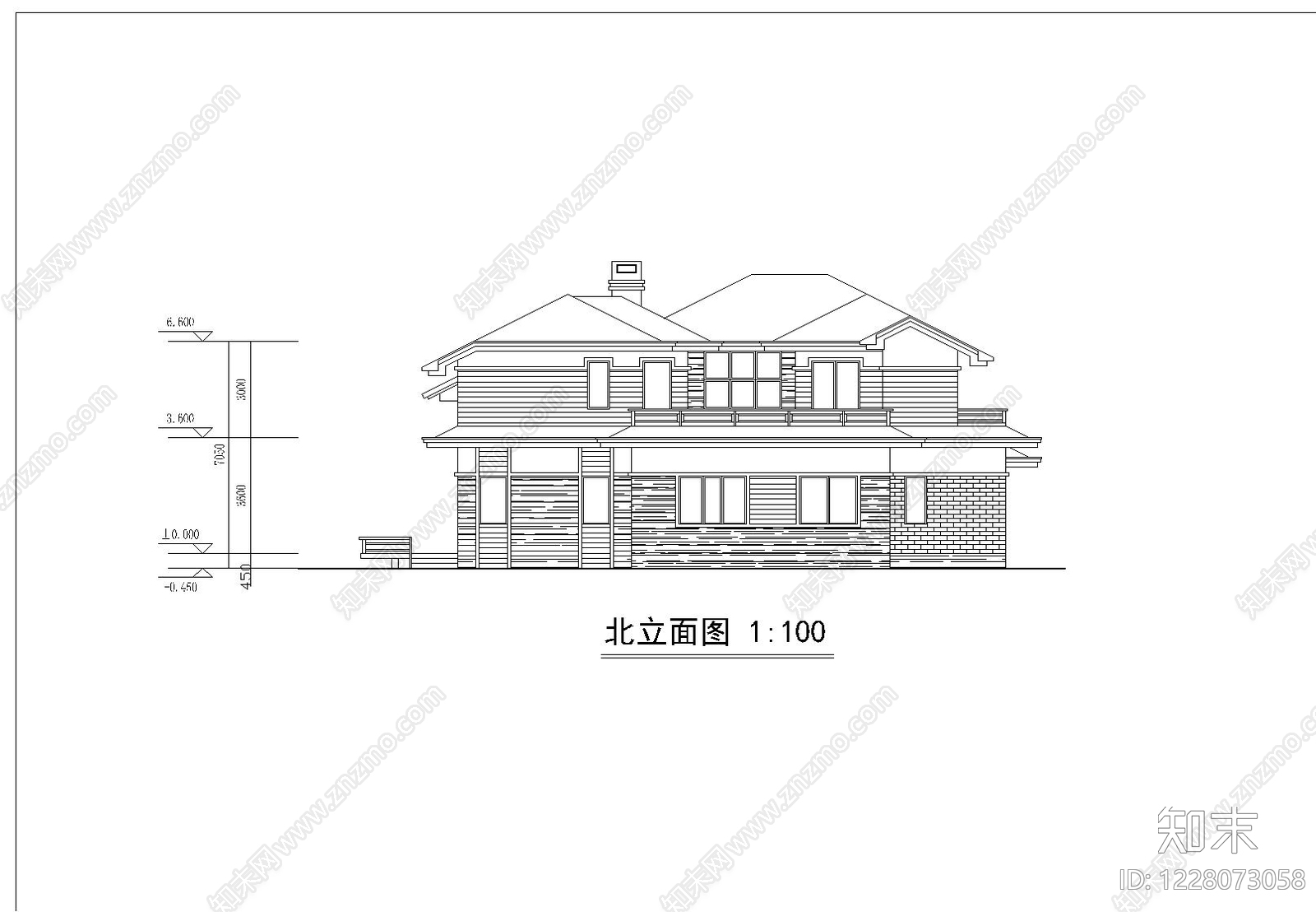 别墅建筑cad施工图下载【ID:1228073058】
