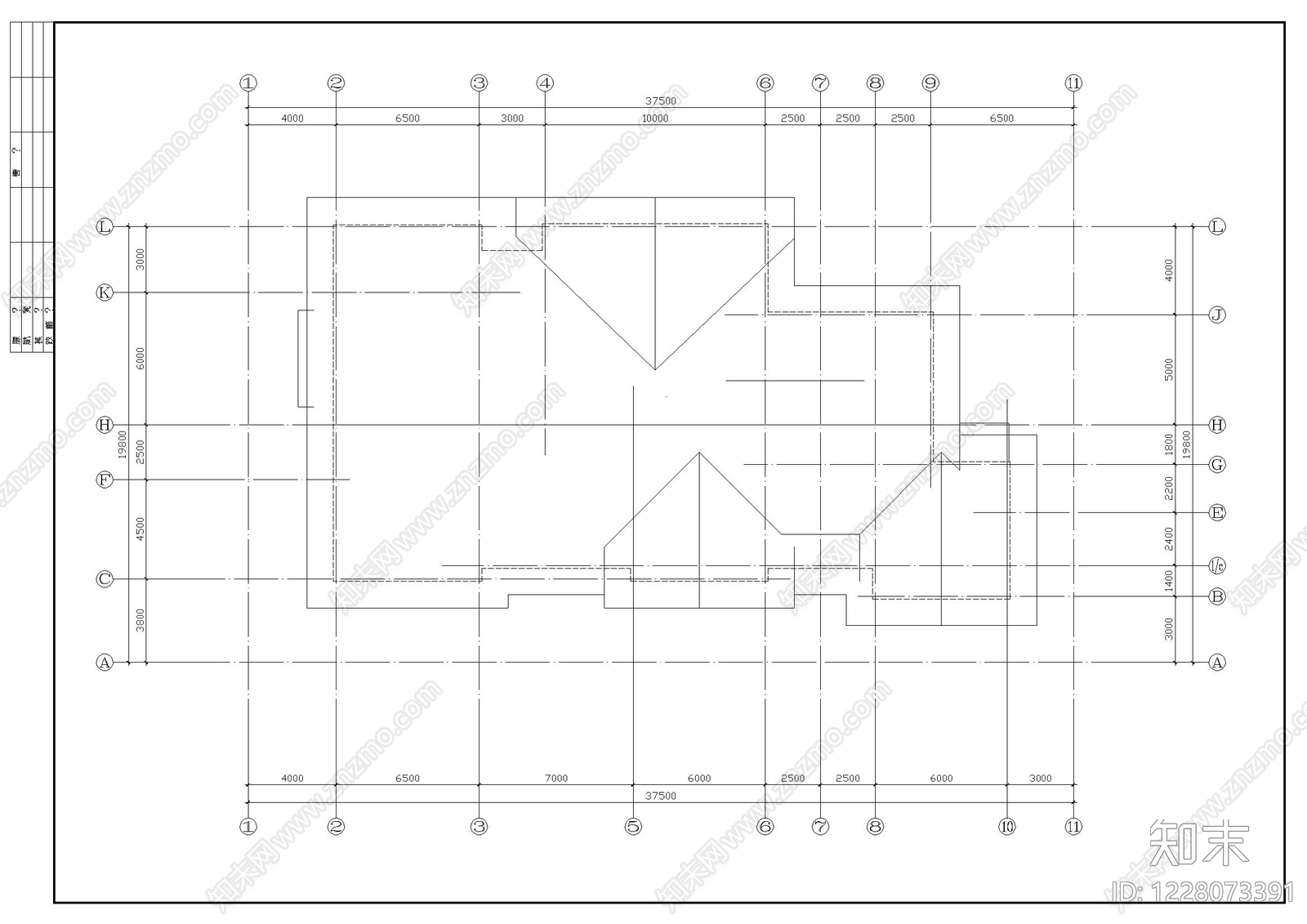 别墅建筑cad施工图下载【ID:1228073391】