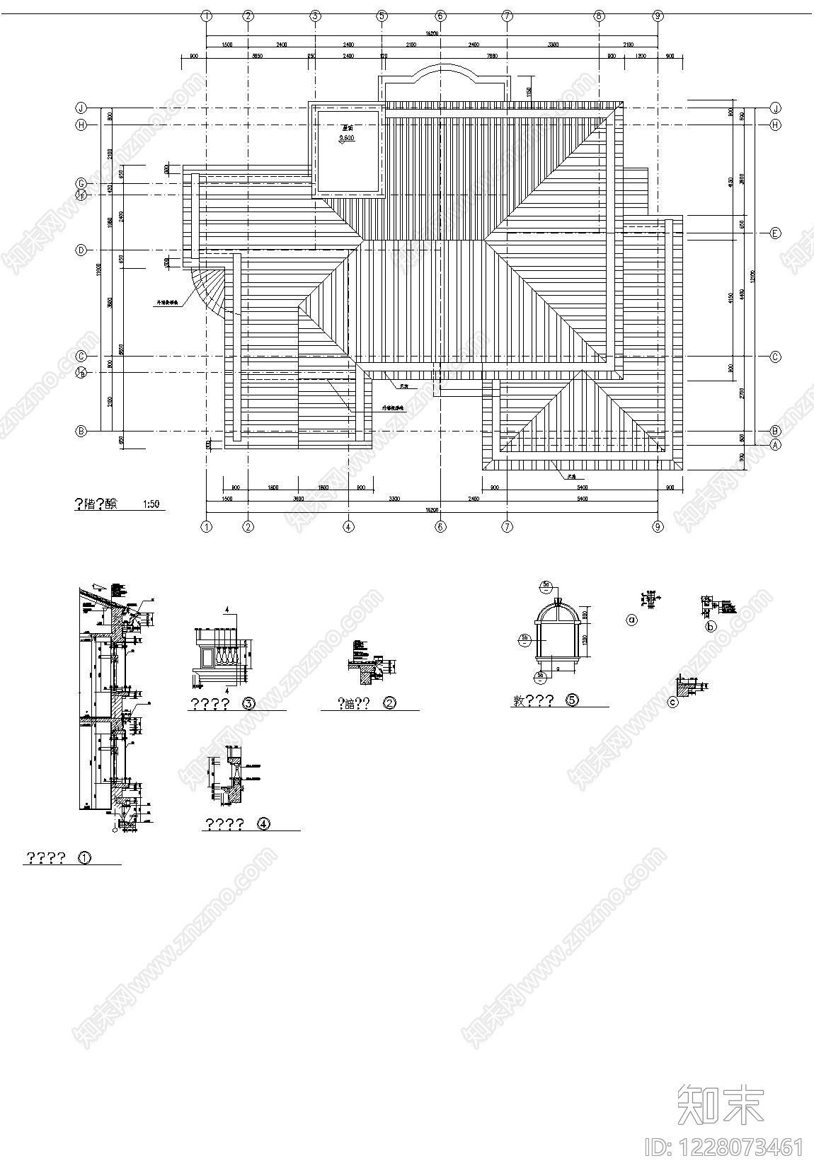 别墅建筑cad施工图下载【ID:1228073461】
