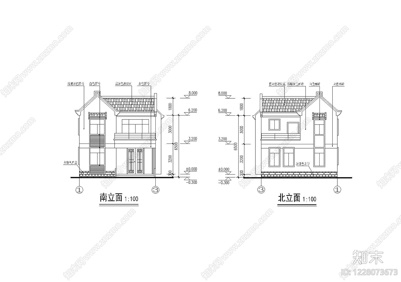 别墅建筑cad施工图下载【ID:1228073673】