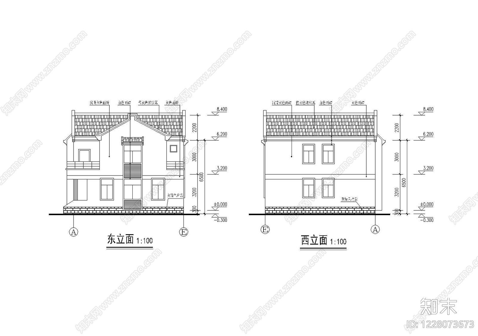 别墅建筑cad施工图下载【ID:1228073673】