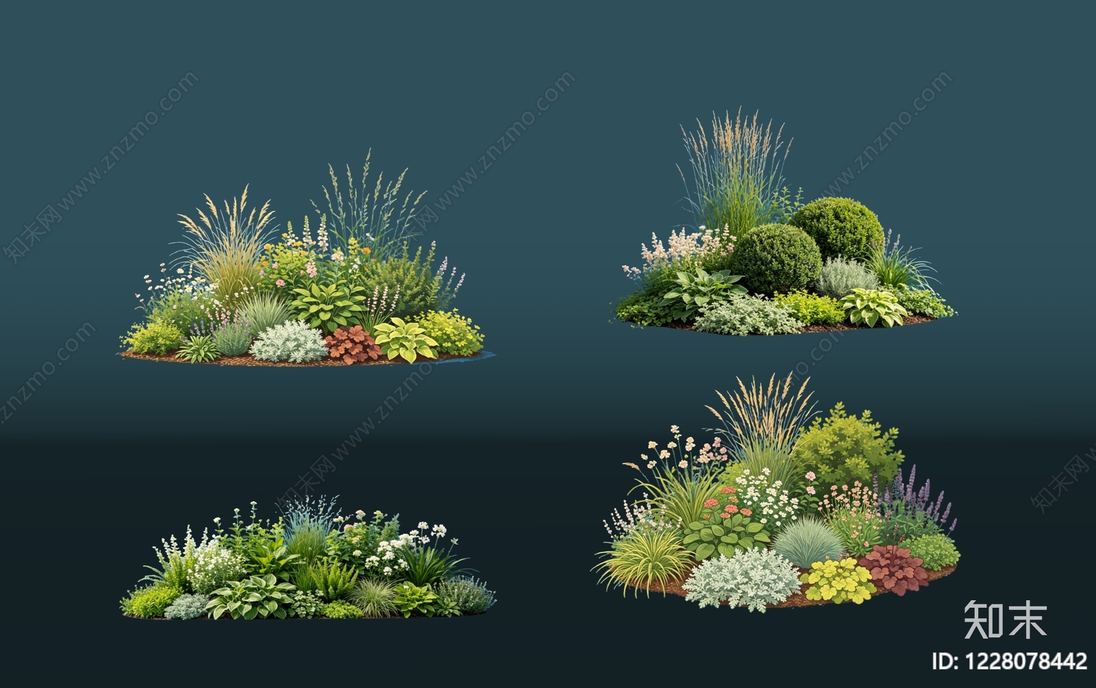 现代花境SU模型草图