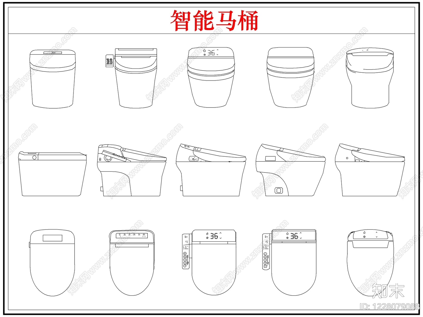 卫浴设施cad施工图下载【ID:1228079088】
