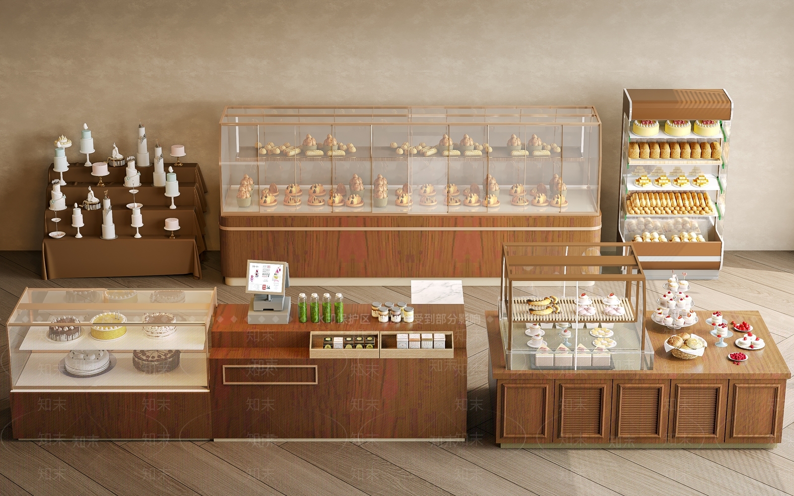轻奢甜品面包店3D模型下载【ID:1228084133】
