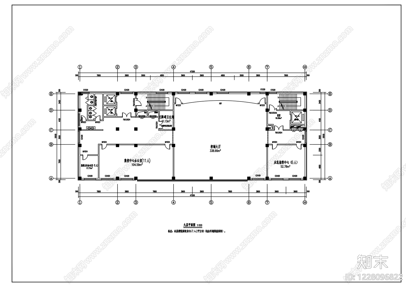 办公楼建筑cad施工图下载【ID:1228096822】