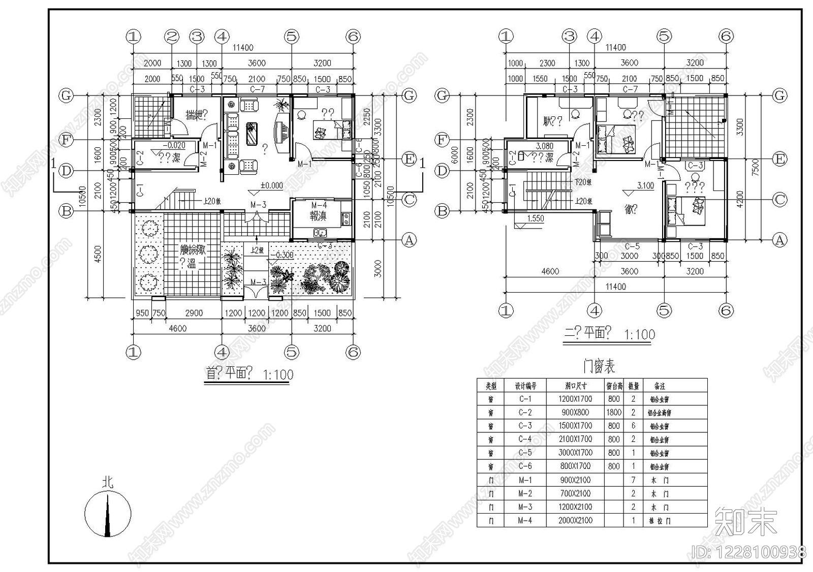 别墅建筑cad施工图下载【ID:1228100938】