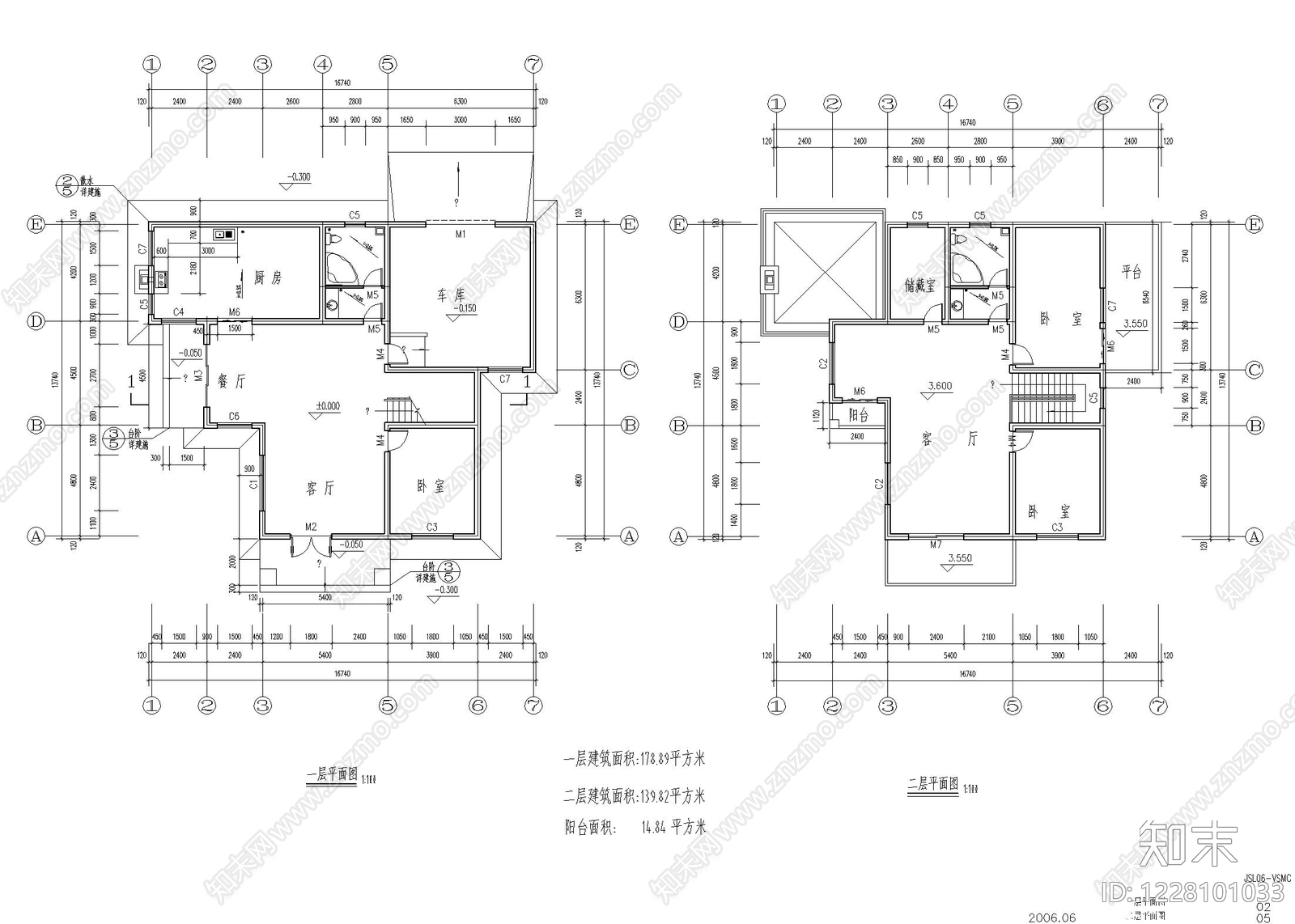 别墅建筑cad施工图下载【ID:1228101033】