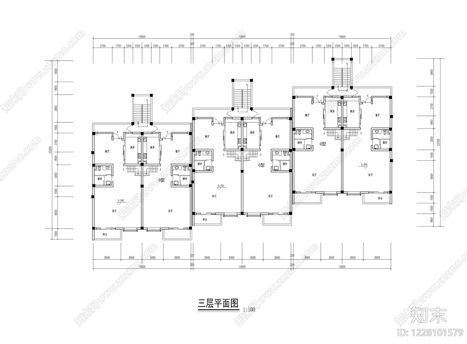 别墅建筑cad施工图下载【ID:1228101579】