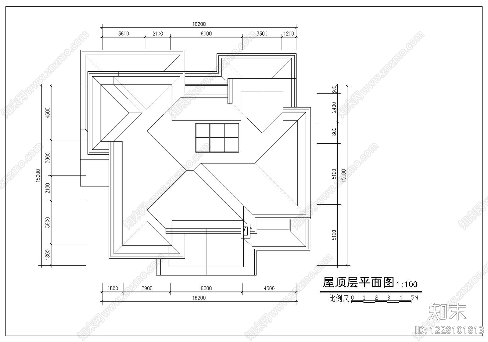 别墅建筑cad施工图下载【ID:1228101813】