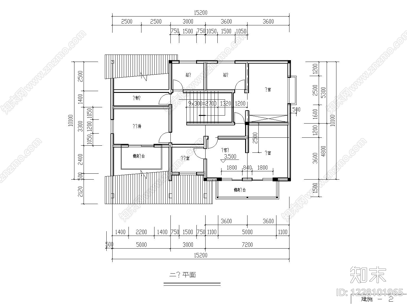别墅建筑cad施工图下载【ID:1228101965】