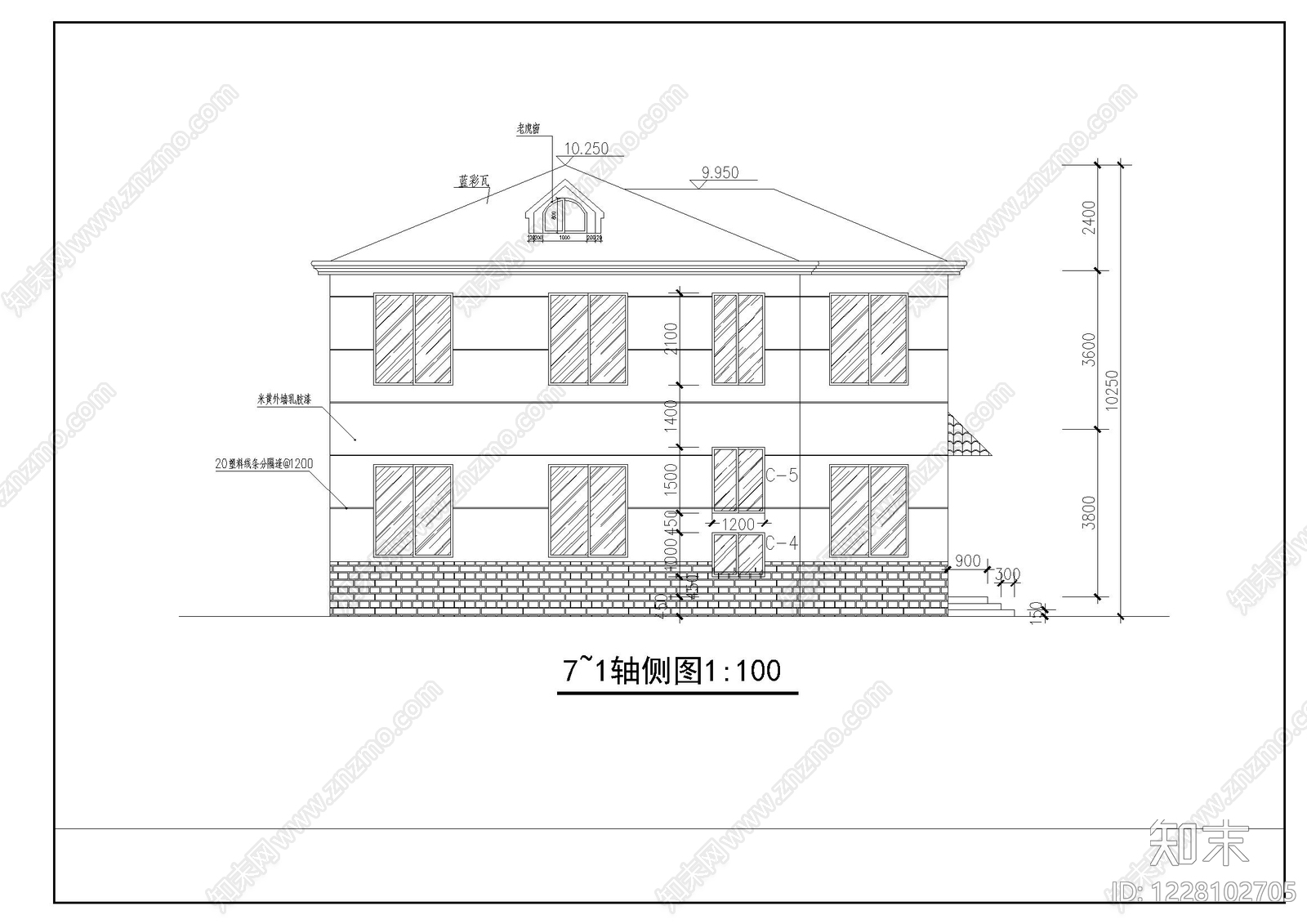 别墅建筑cad施工图下载【ID:1228102705】