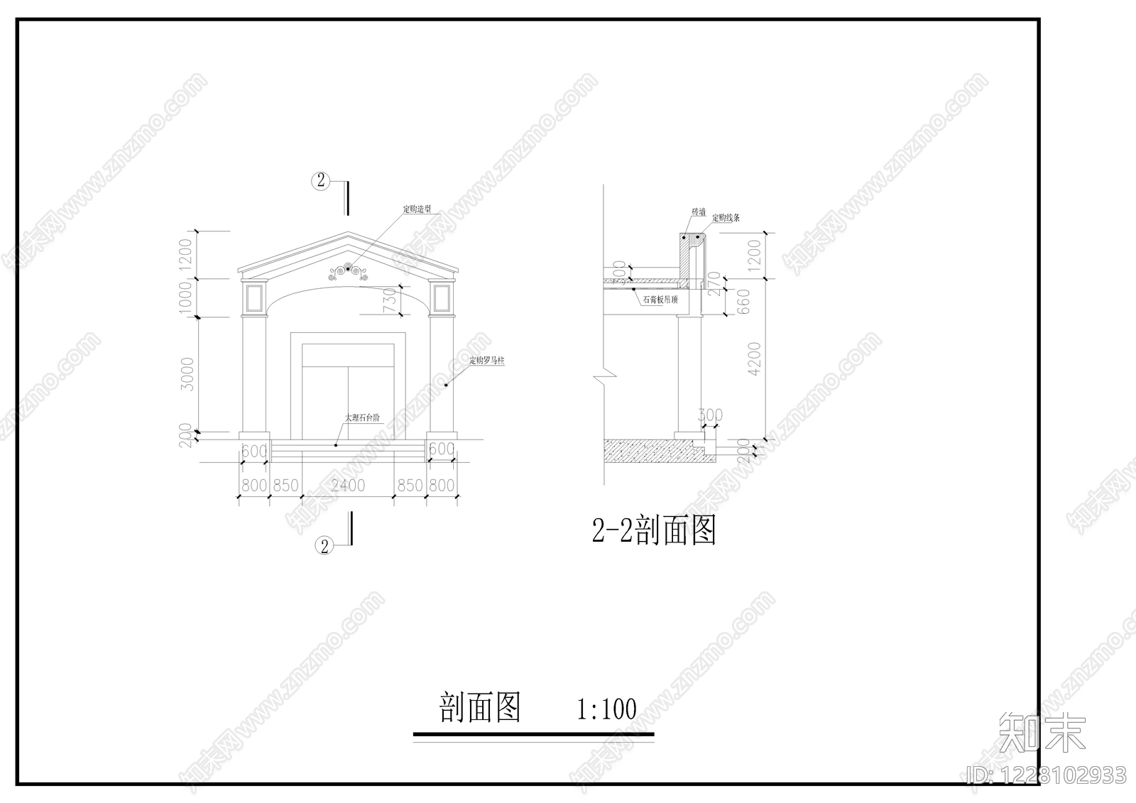 别墅建筑cad施工图下载【ID:1228102933】