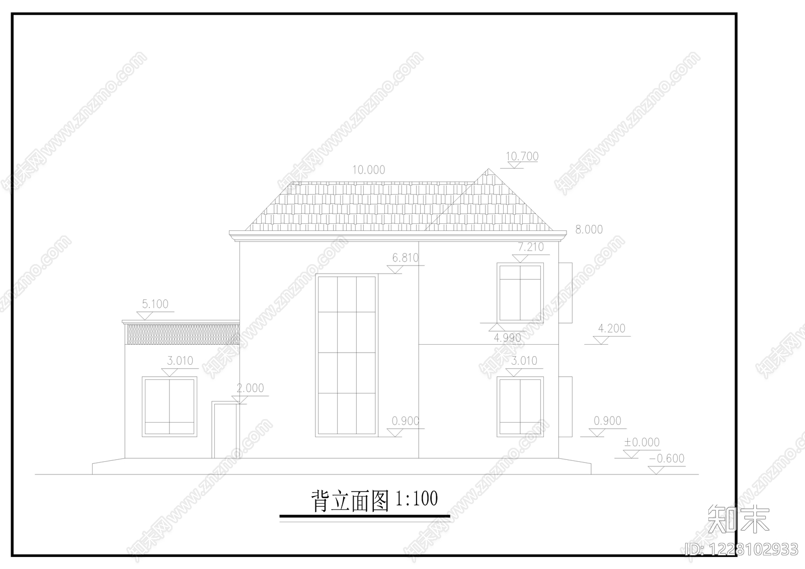 别墅建筑cad施工图下载【ID:1228102933】