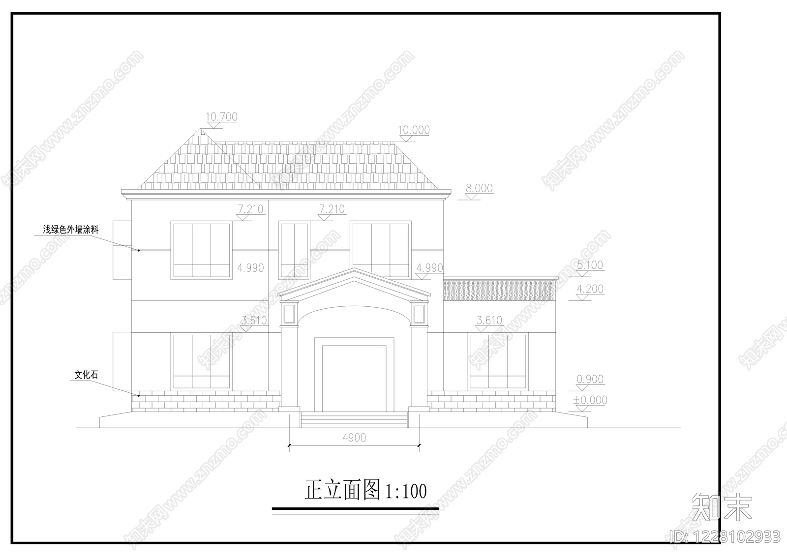 别墅建筑cad施工图下载【ID:1228102933】