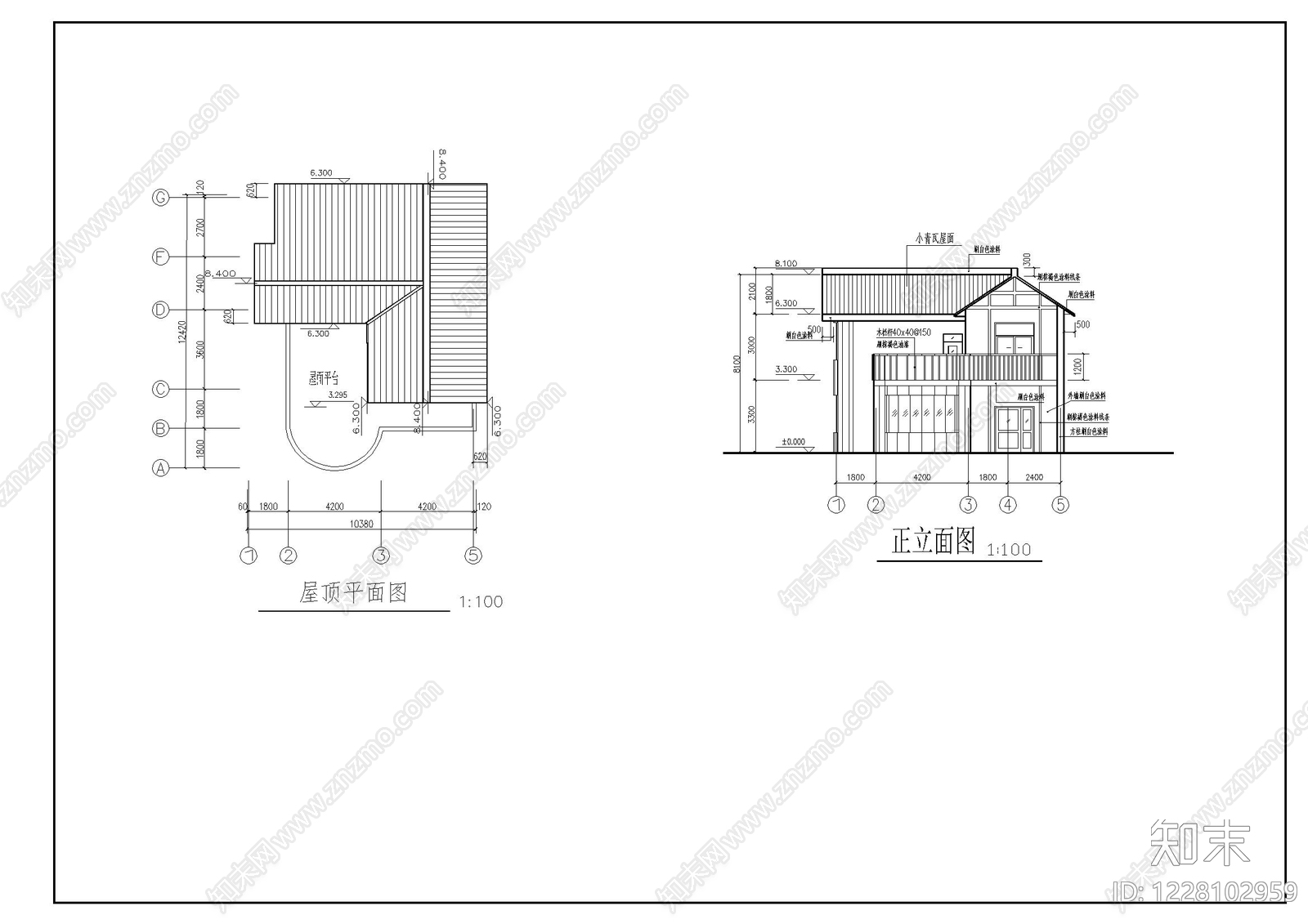别墅建筑cad施工图下载【ID:1228102959】