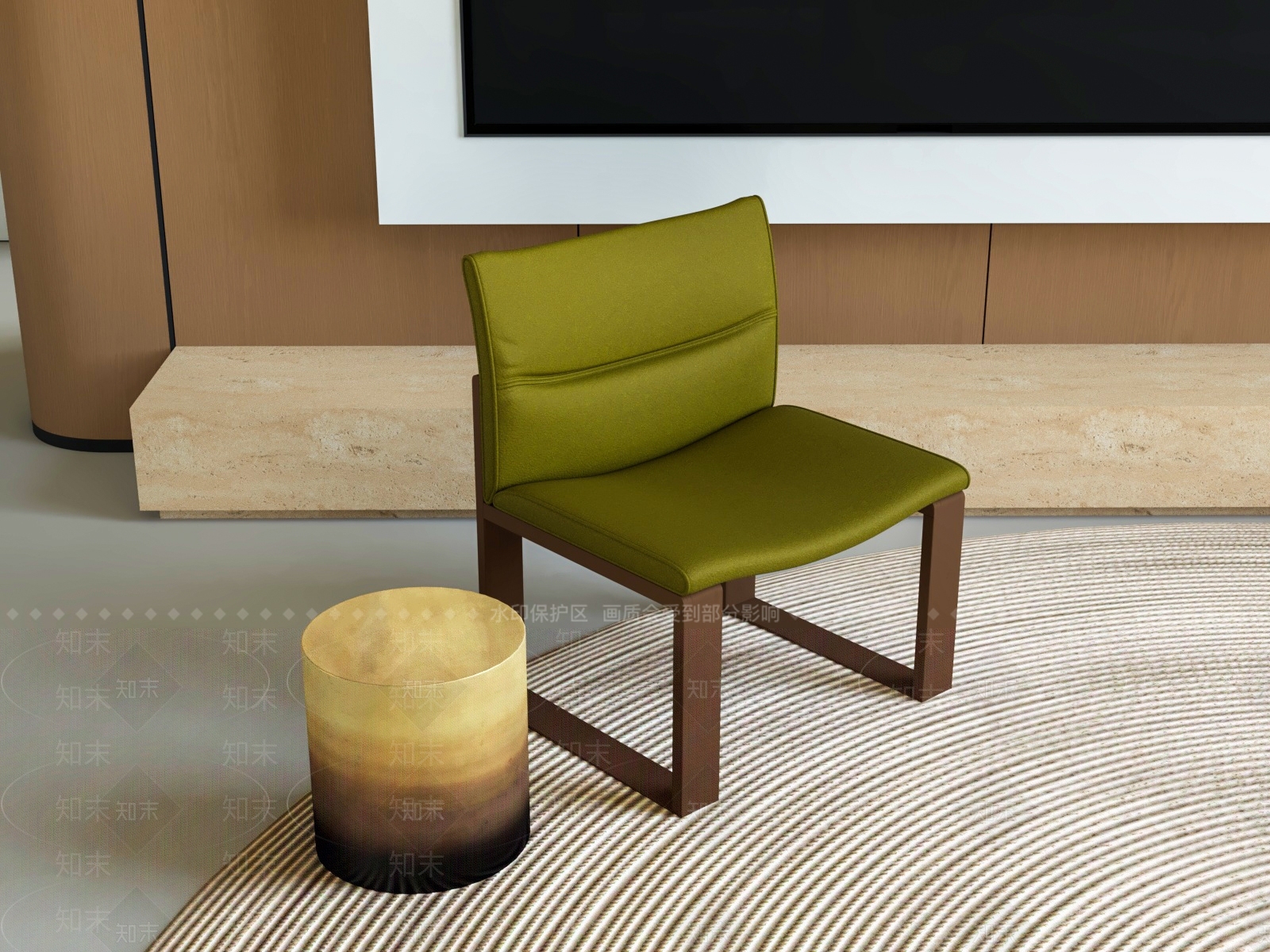意式极简休闲椅3D模型下载【ID:1228103108】