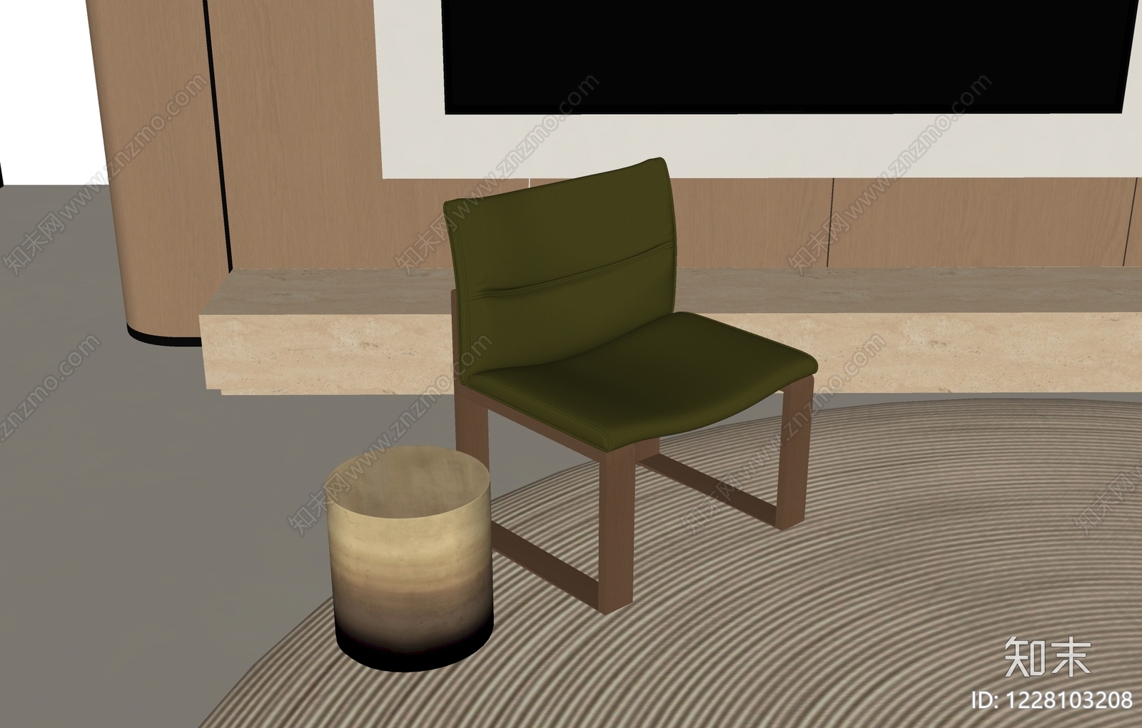 意式极简休闲椅SU模型下载【ID:1228103208】