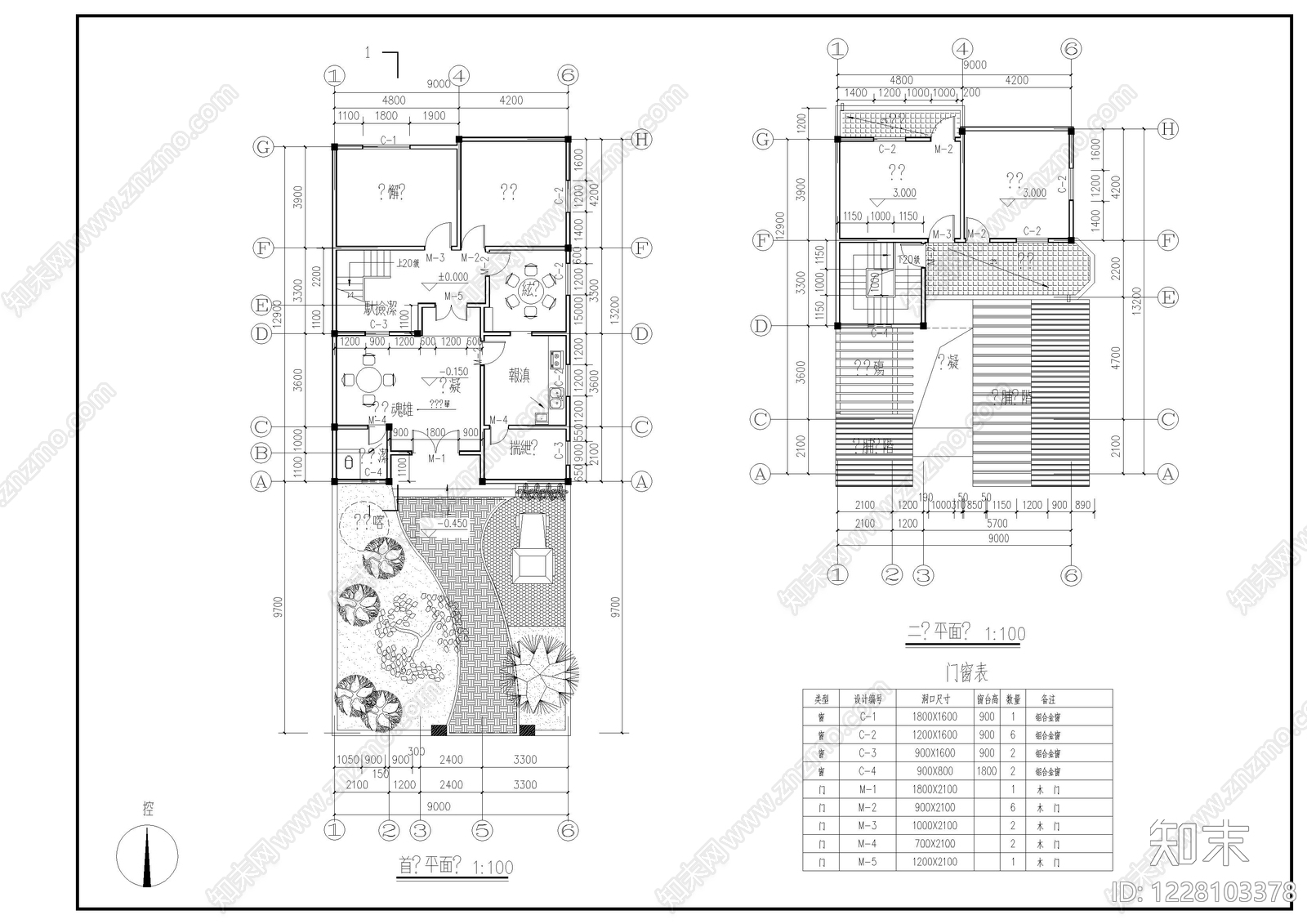 别墅建筑cad施工图下载【ID:1228103378】