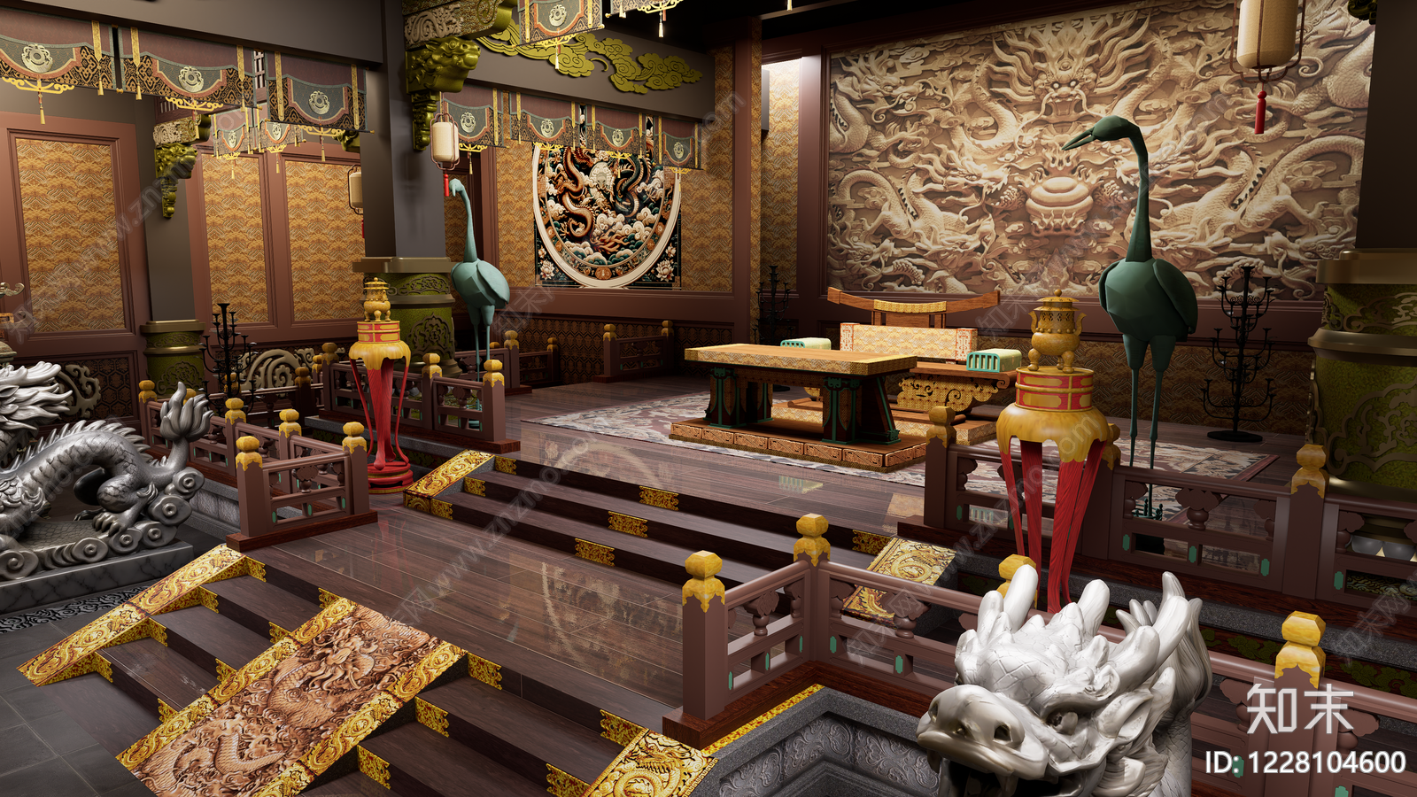中式古建筑SU模型下载【ID:1228104600】