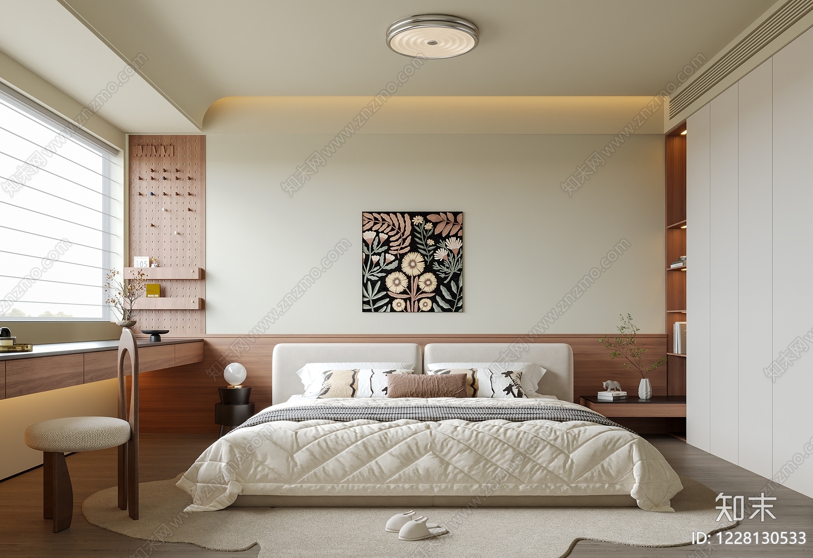 中古风家居卧室SU模型下载【ID:1228130533】