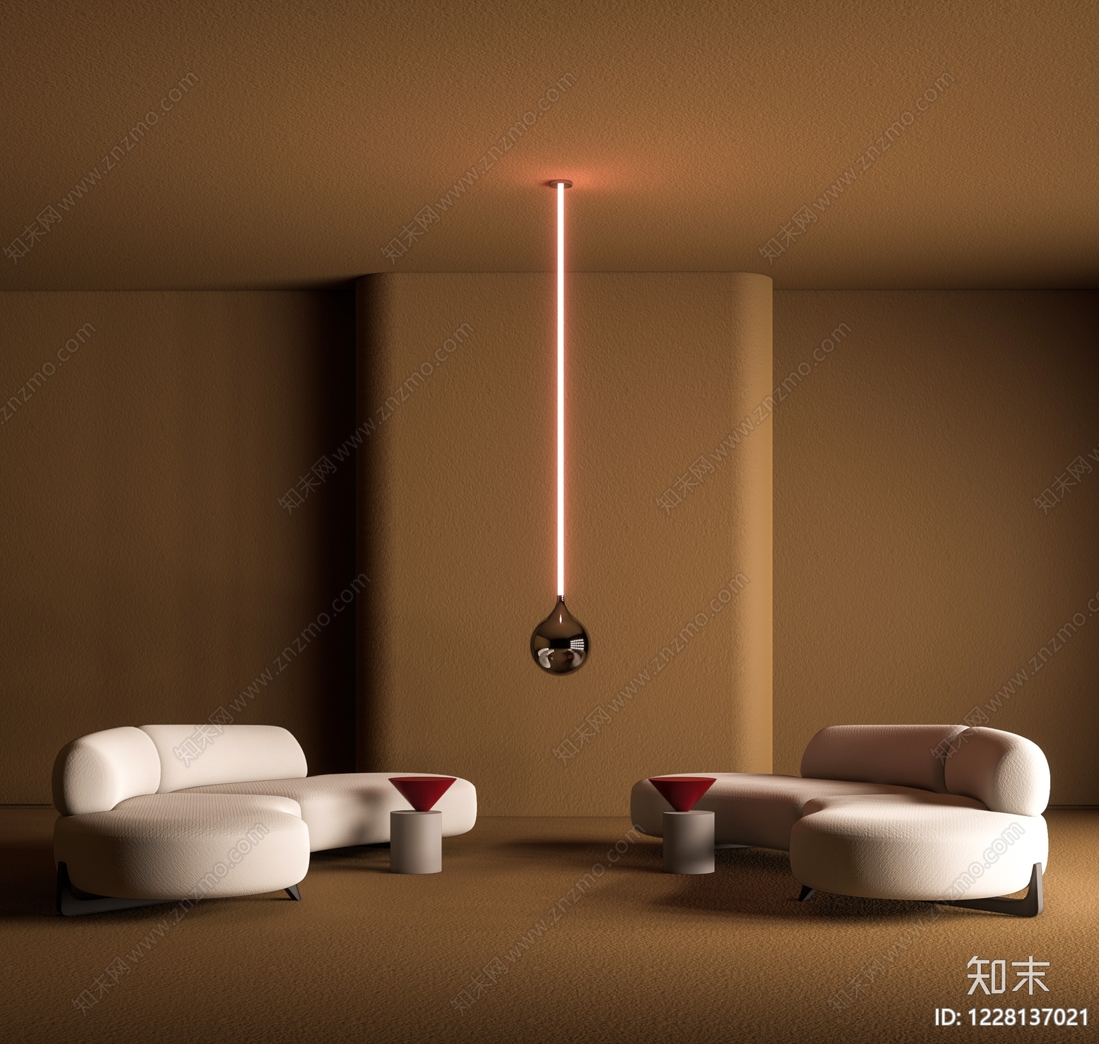 极简艺术吊灯SU模型下载【ID:1228137021】