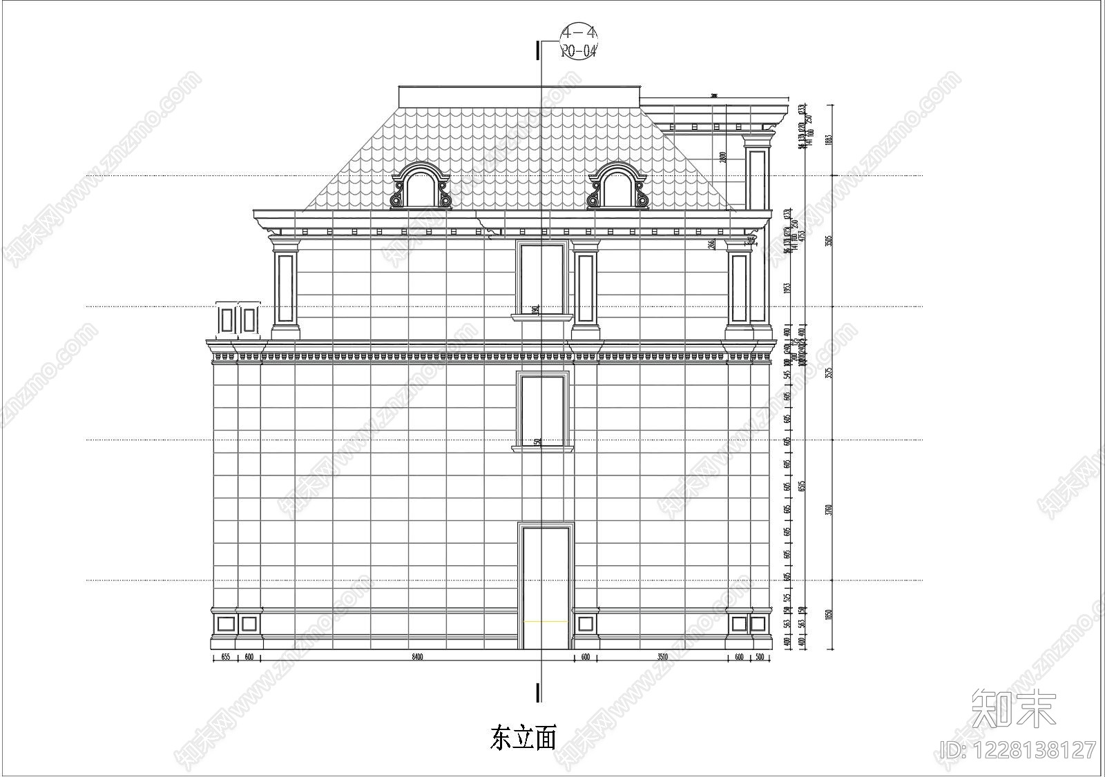 别墅建筑cad施工图下载【ID:1228138127】