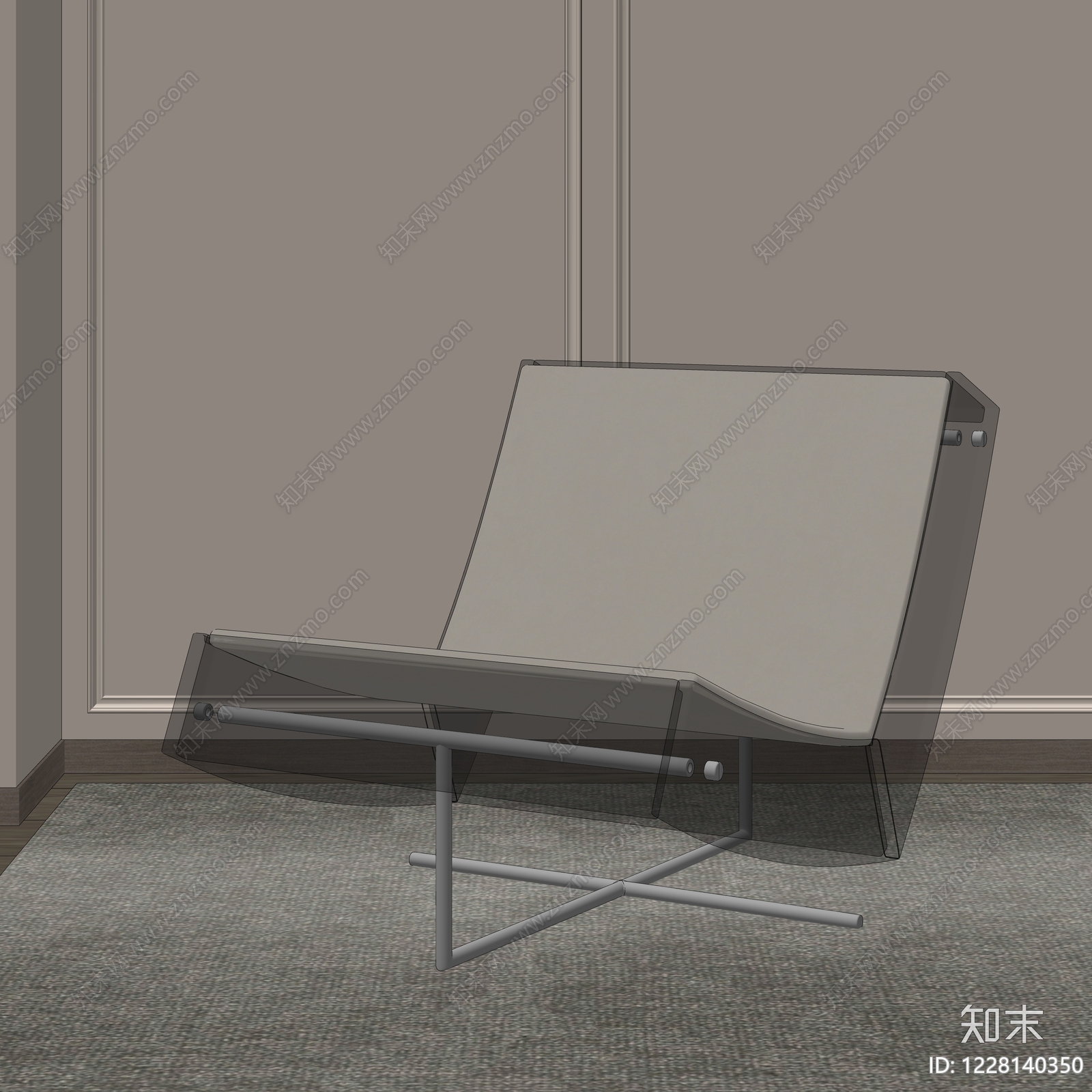 极简休闲椅SU模型下载【ID:1228140350】