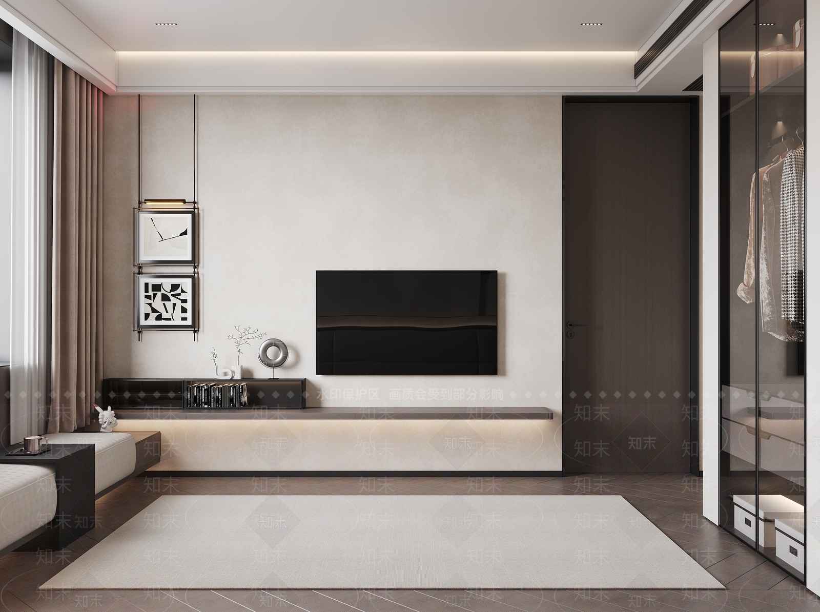 意式极简家居卧室3D模型下载【ID:1228144945】
