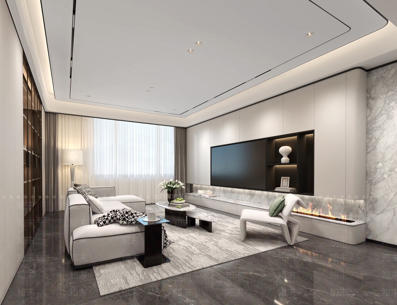 现代家居客厅3D模型下载【ID:1228145310】