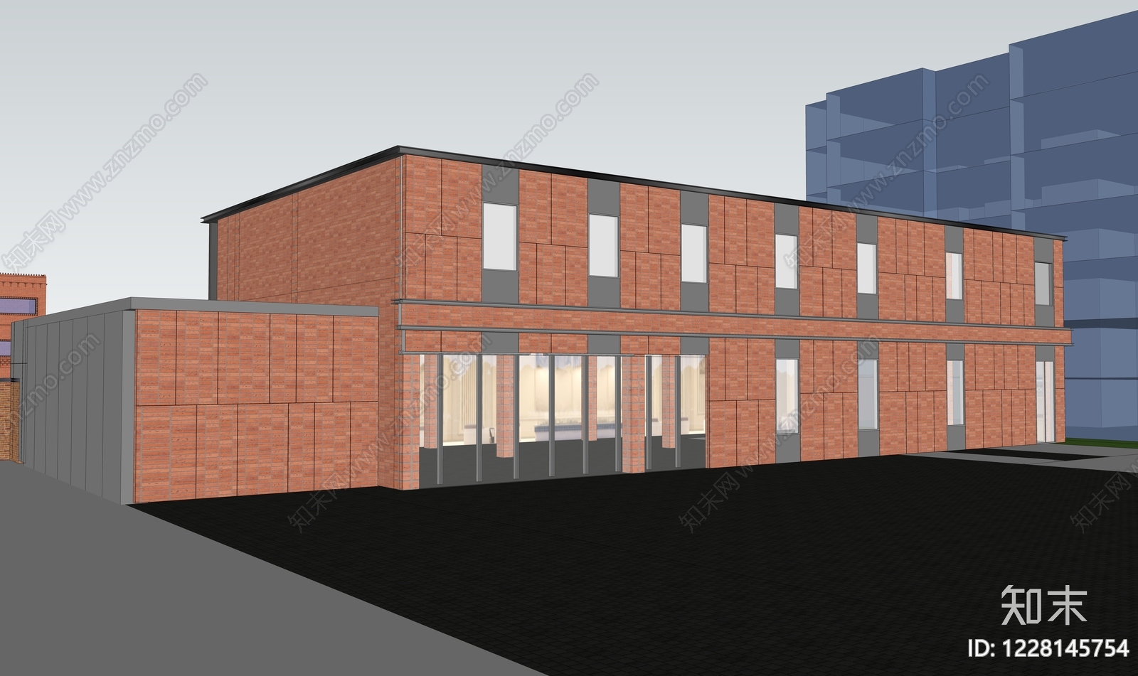 现代主义小公建SU模型下载【ID:1228145754】