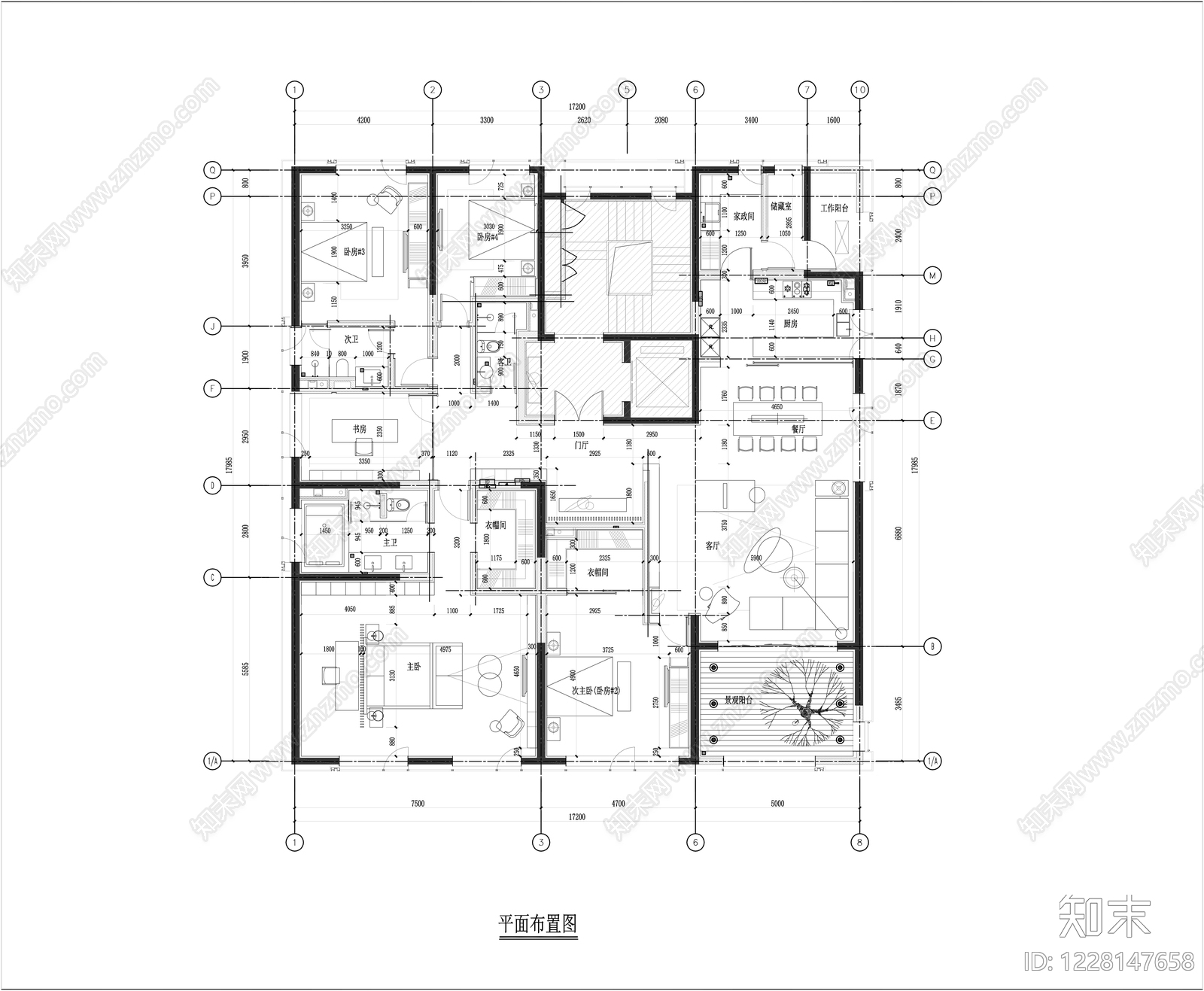 大平层cad施工图下载【ID:1228147658】