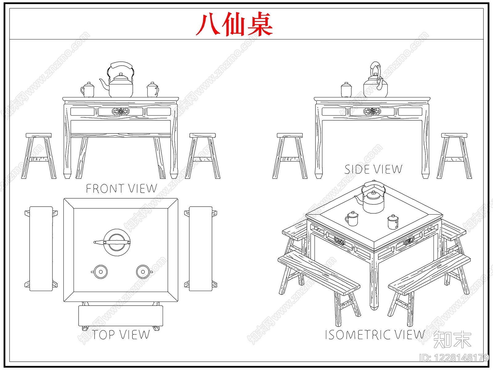 桌椅cad施工图下载【ID:1228148179】