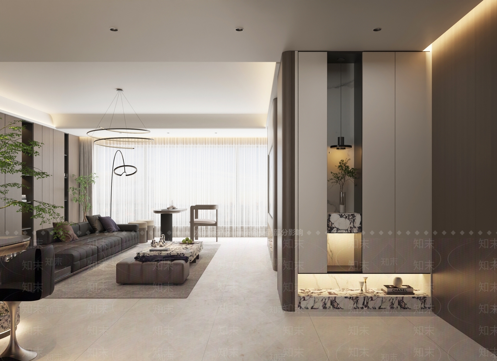 意式极简横厅3D模型下载【ID:1228154551】