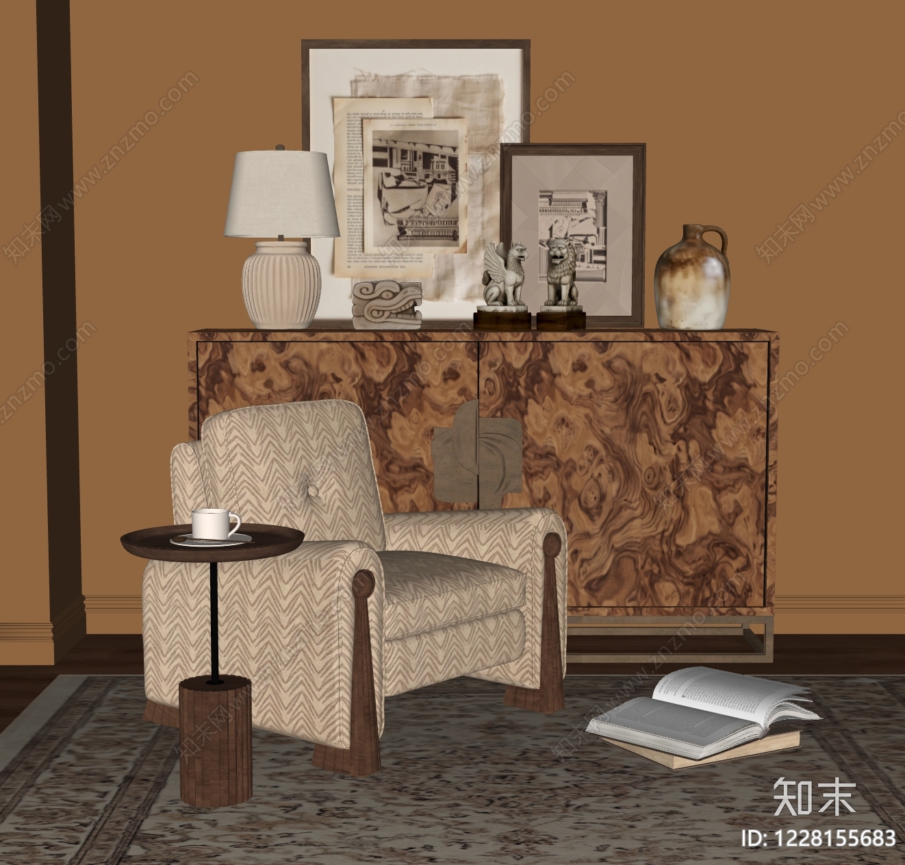 中古风休闲椅SU模型下载【ID:1228155683】