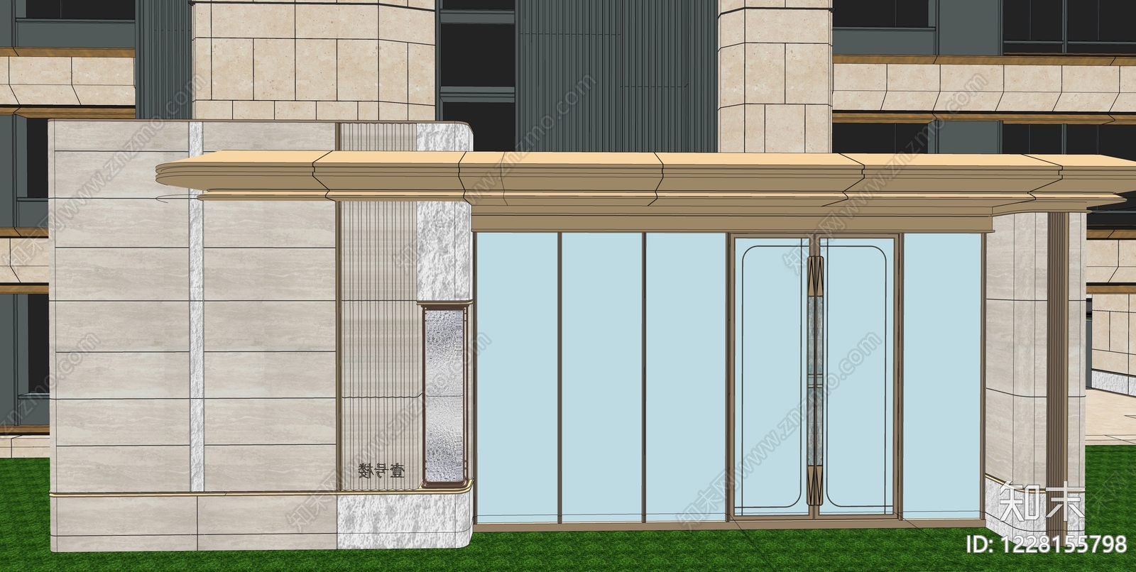 轻奢小区建筑SU模型下载【ID:1228155798】