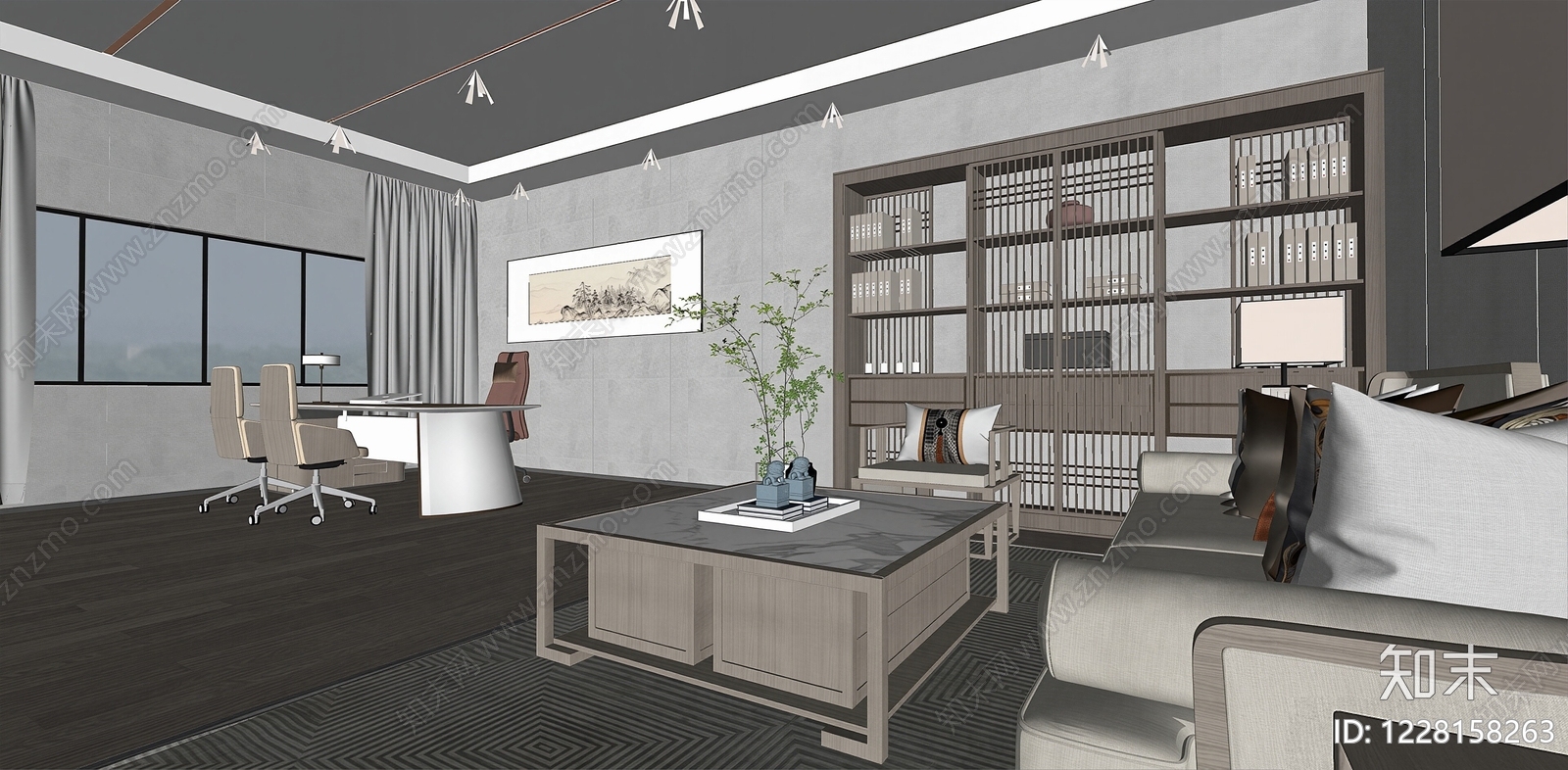 经理办公室SU模型下载【ID:1228158263】