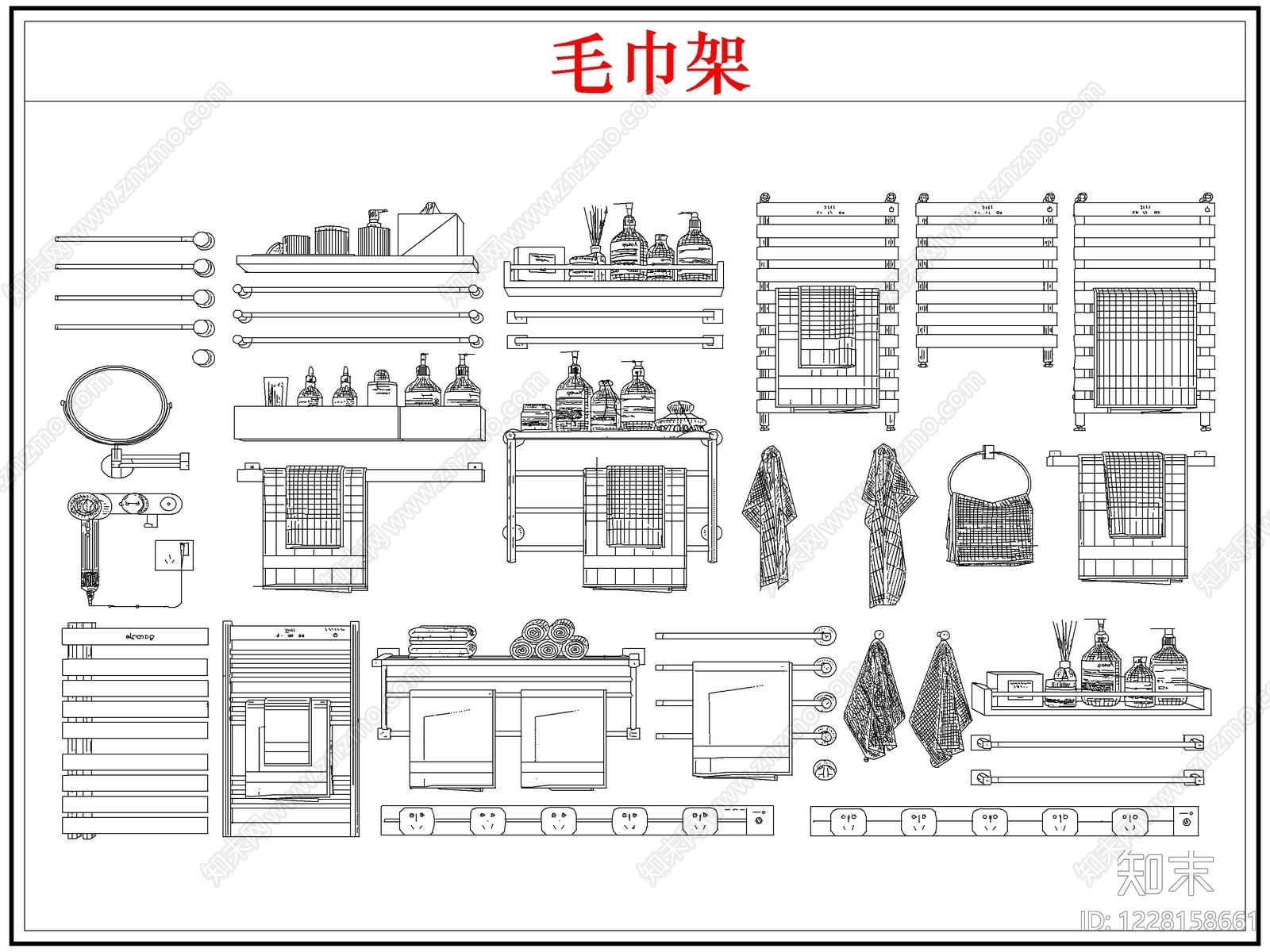 卫浴设施cad施工图下载【ID:1228158661】