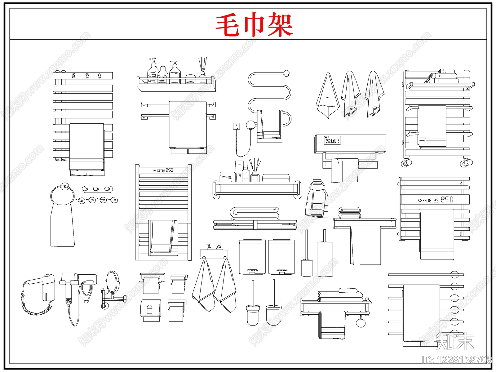 卫浴设施cad施工图下载【ID:1228158708】