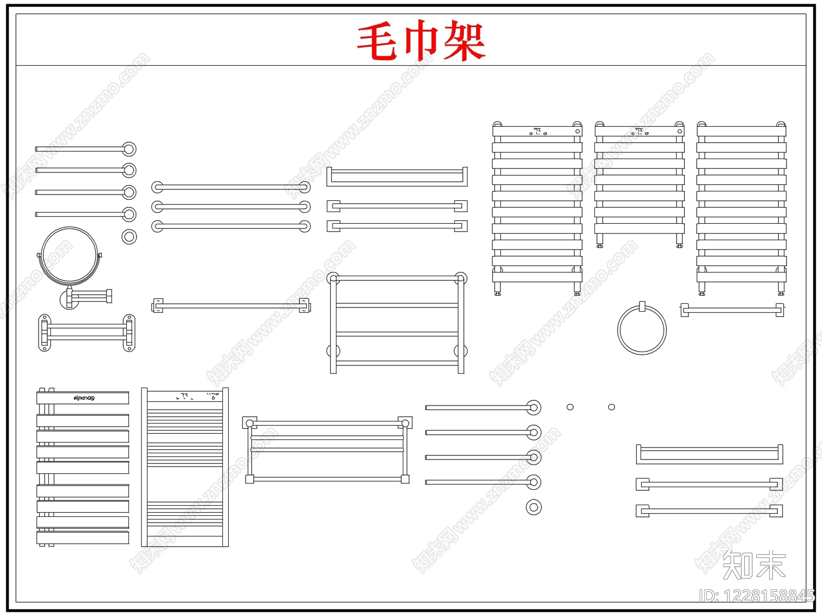 卫浴设施cad施工图下载【ID:1228158845】