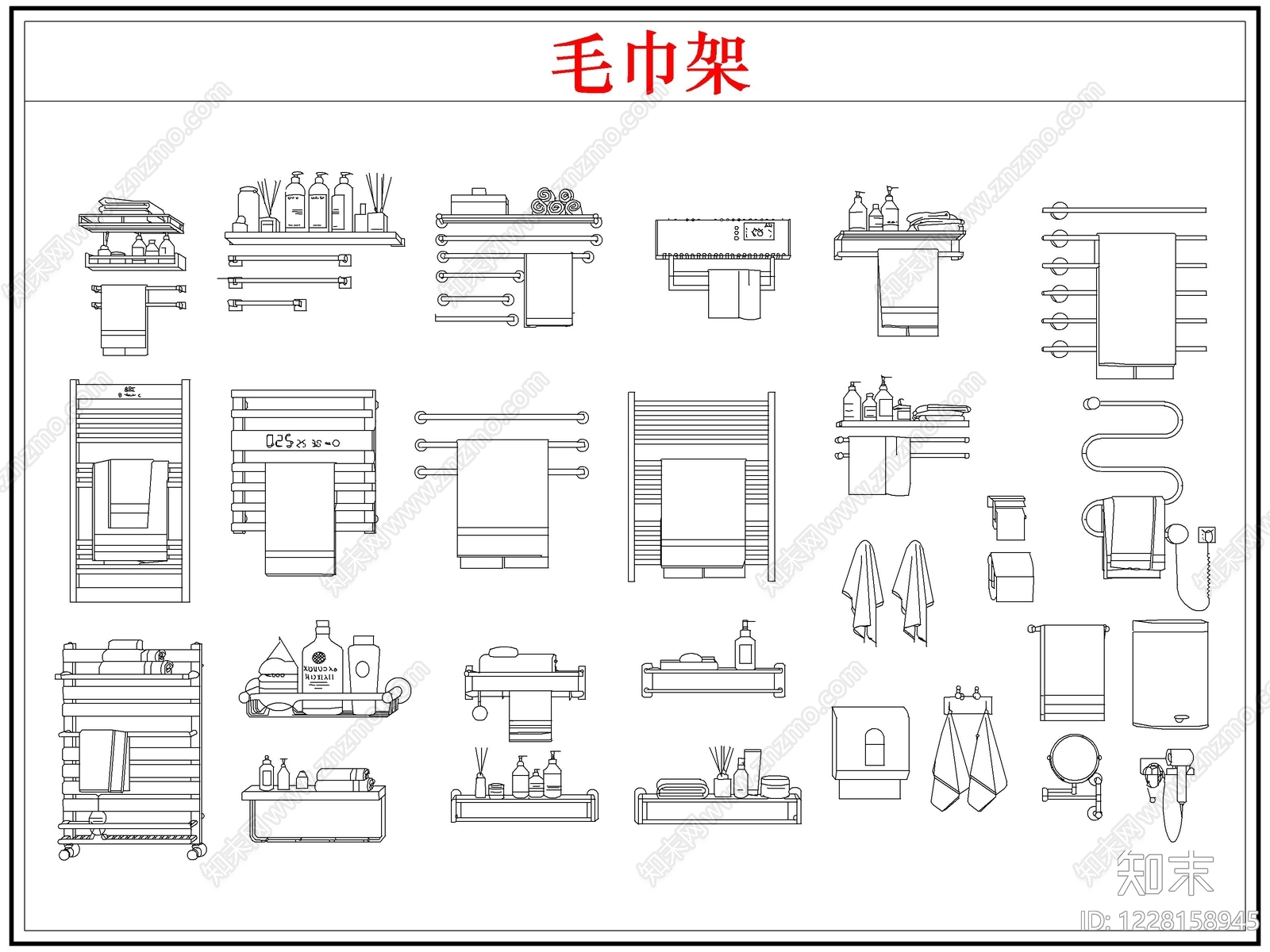 卫浴设施cad施工图下载【ID:1228158945】