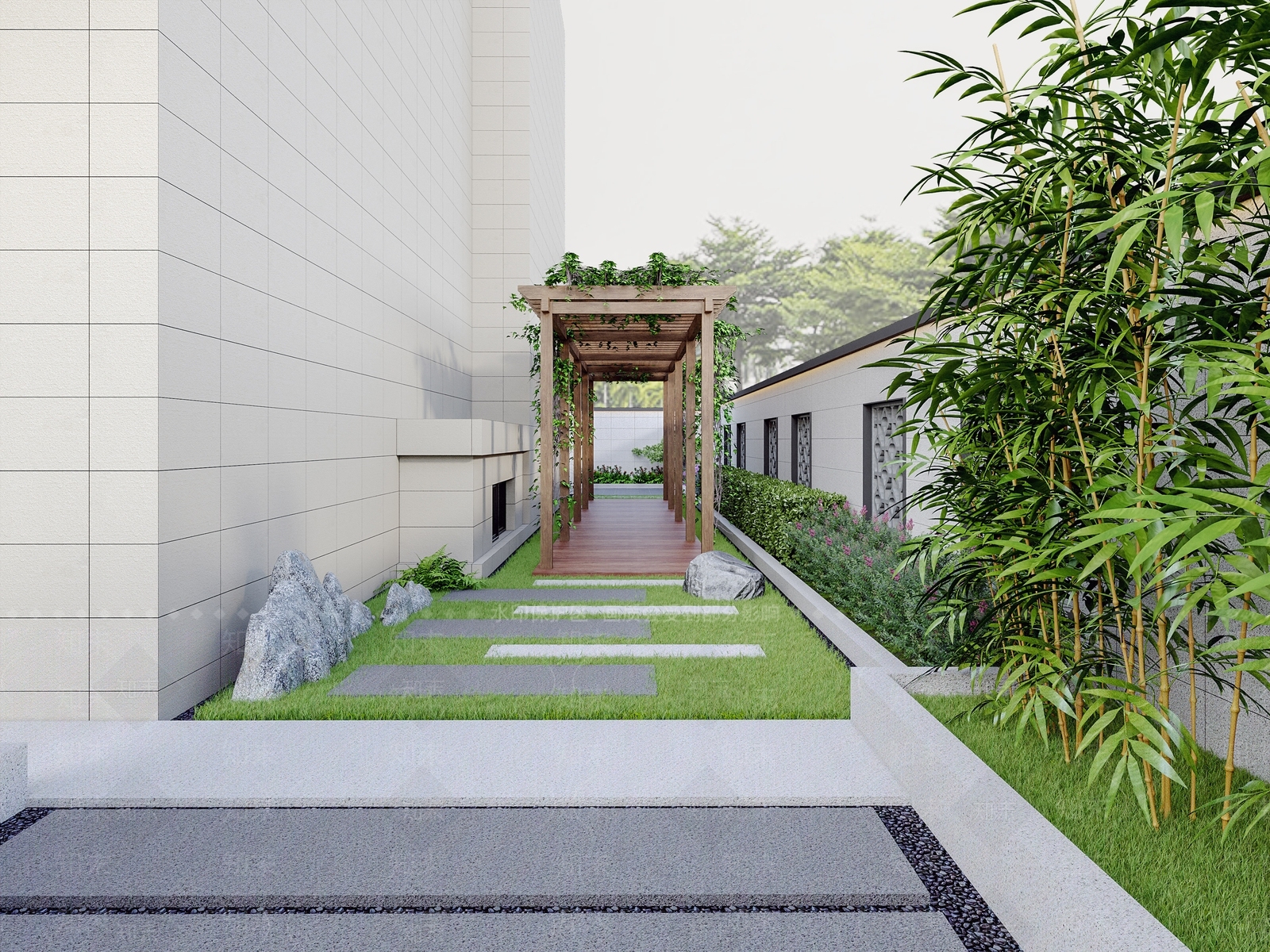 现代庭院3D模型下载【ID:1228161766】