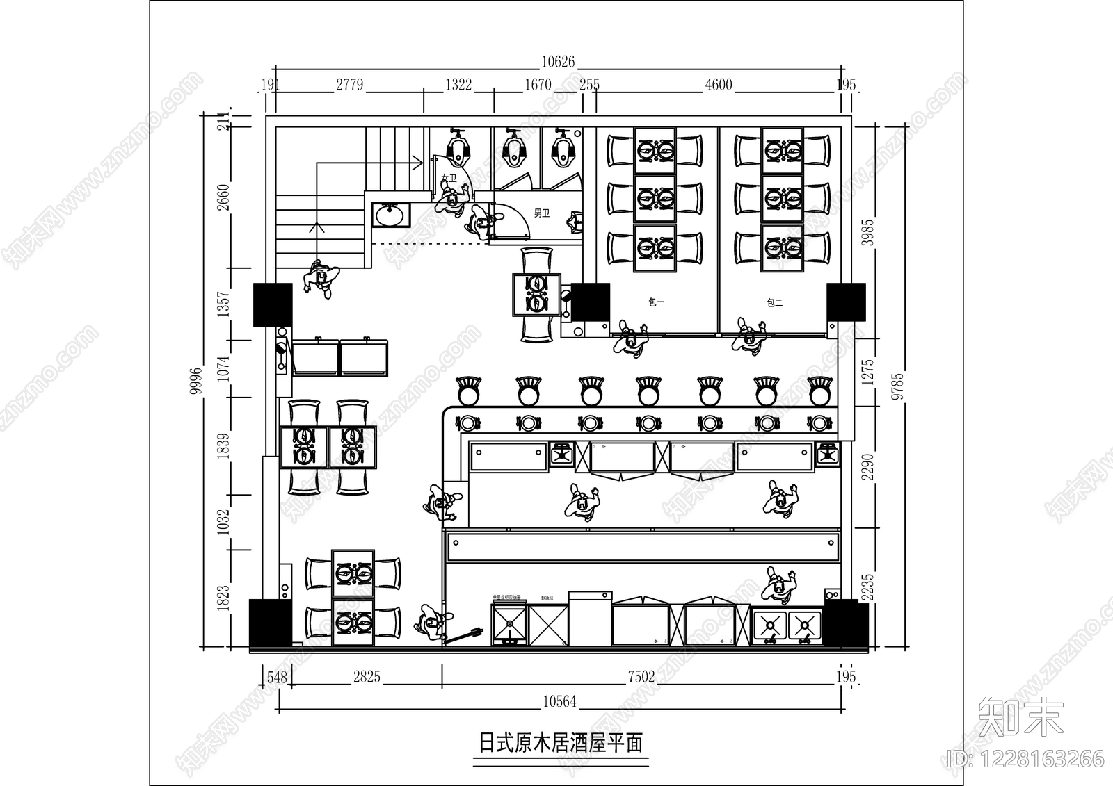 日式酒吧CAD图纸