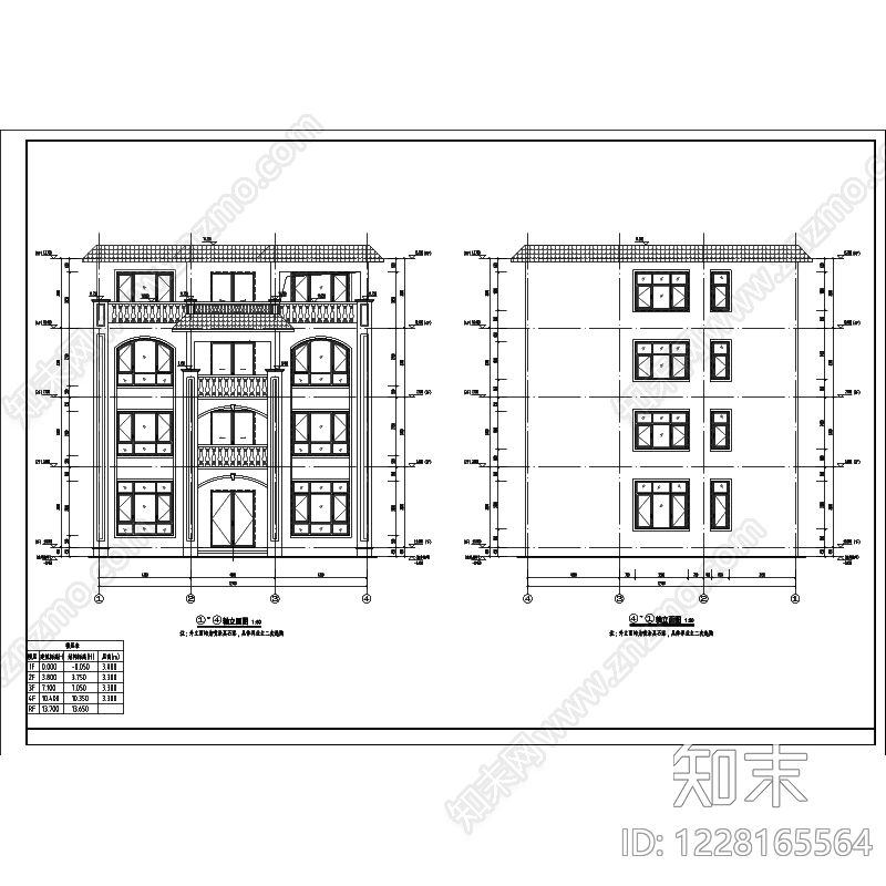 住宅楼建筑cad施工图下载【ID:1228165564】