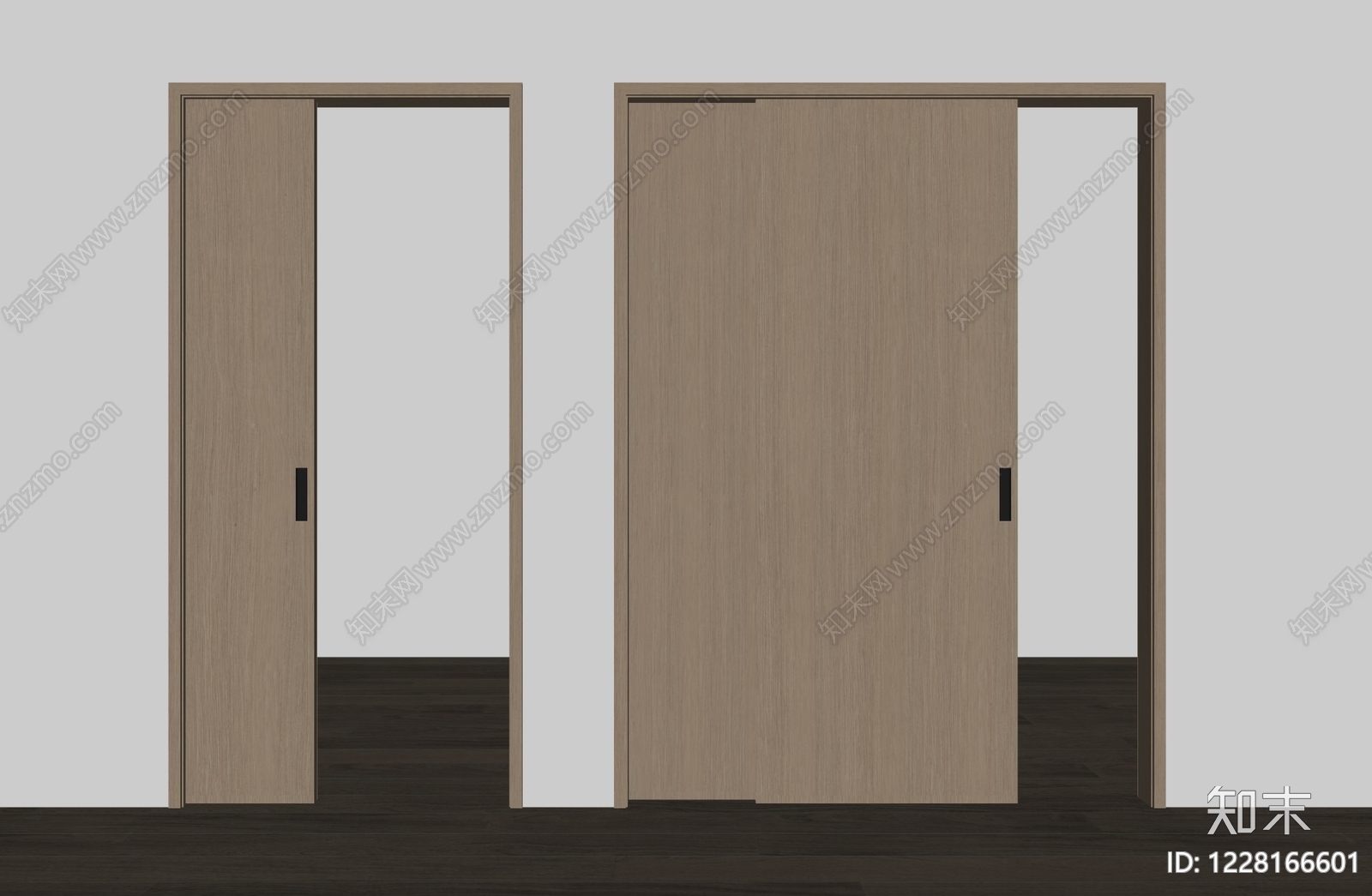 原木风推拉门SU模型下载【ID:1228166601】