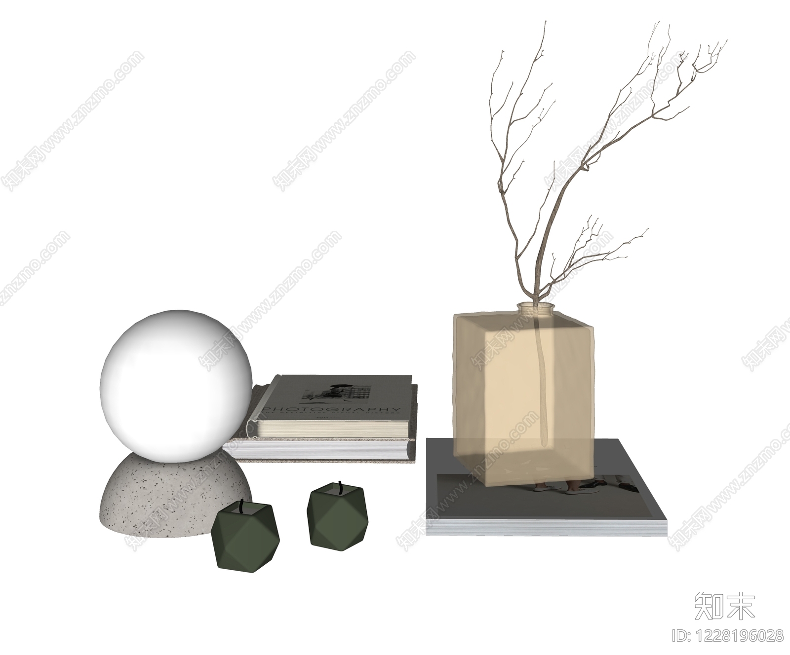 现代简约摆件组合SU模型下载【ID:1228196028】