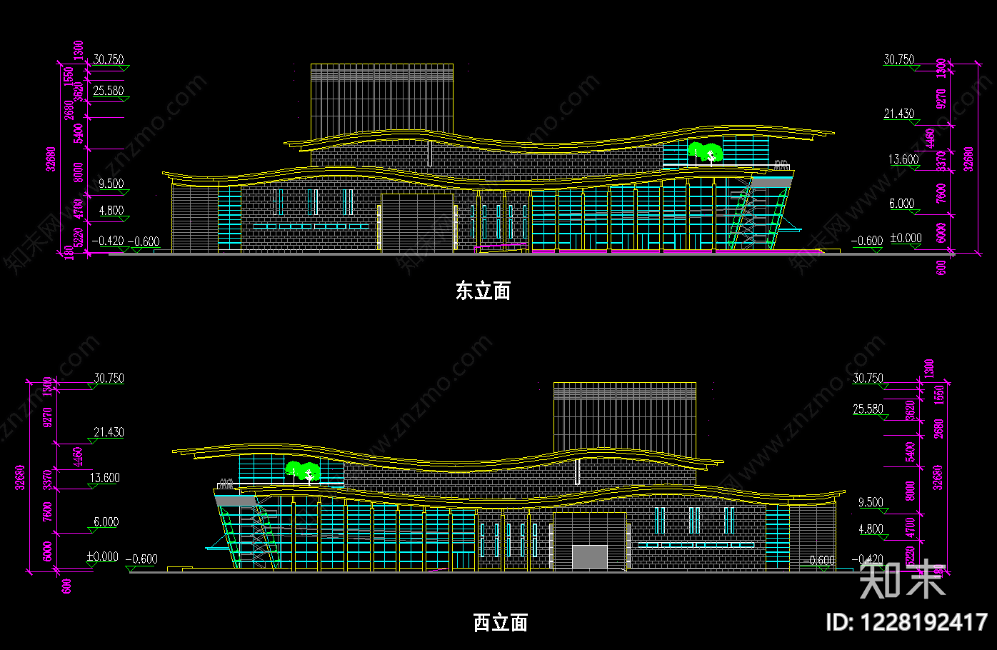 会议中心建筑cad施工图下载【ID:1228192417】