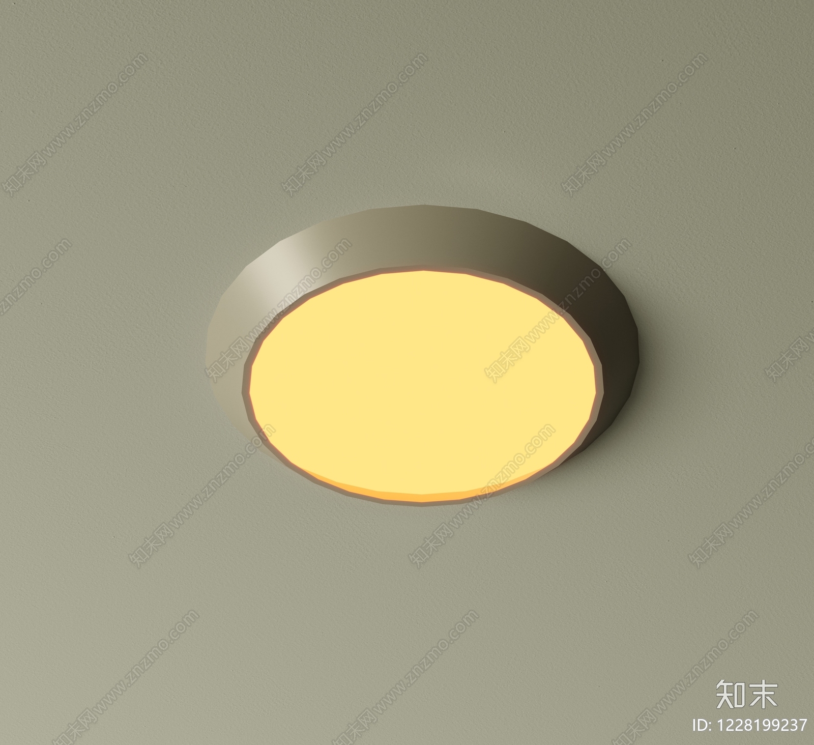 极简吸顶灯SU模型下载【ID:1228199237】