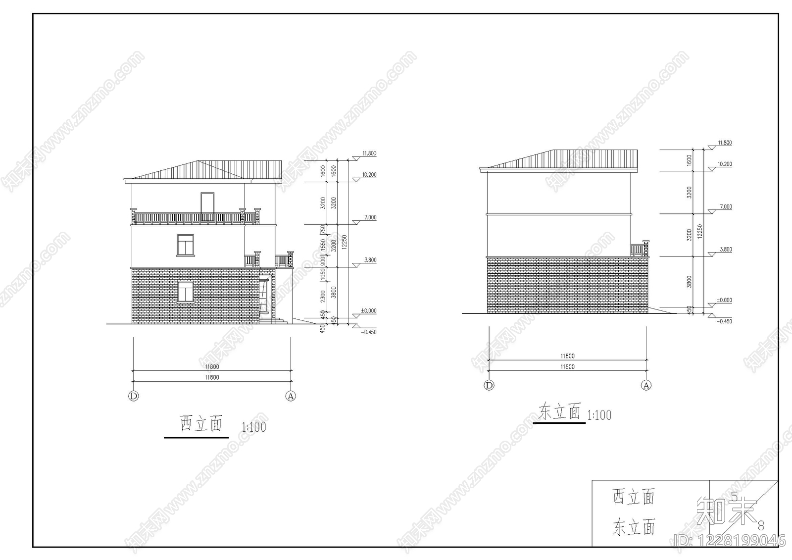 别墅建筑cad施工图下载【ID:1228199046】