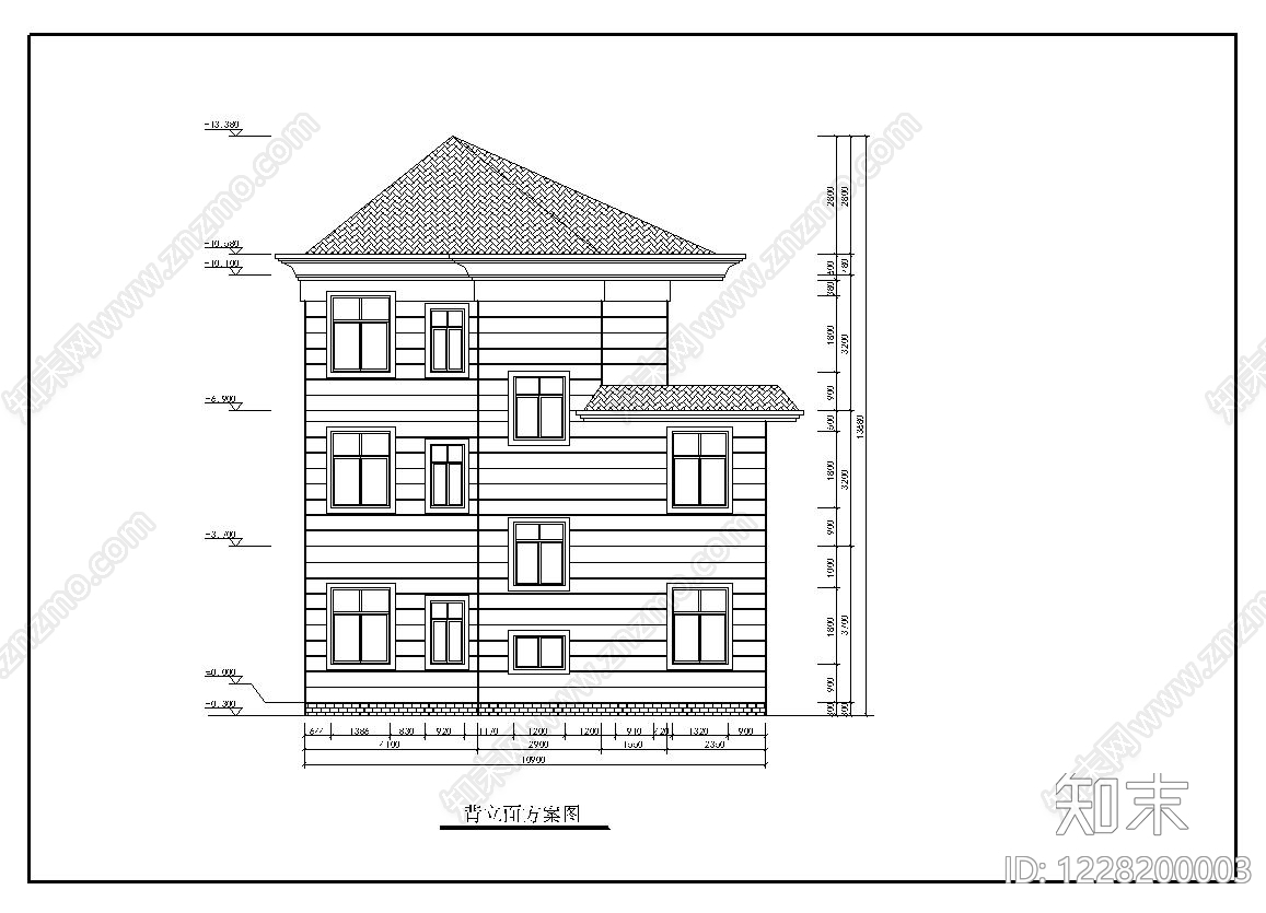 别墅建筑cad施工图下载【ID:1228200003】